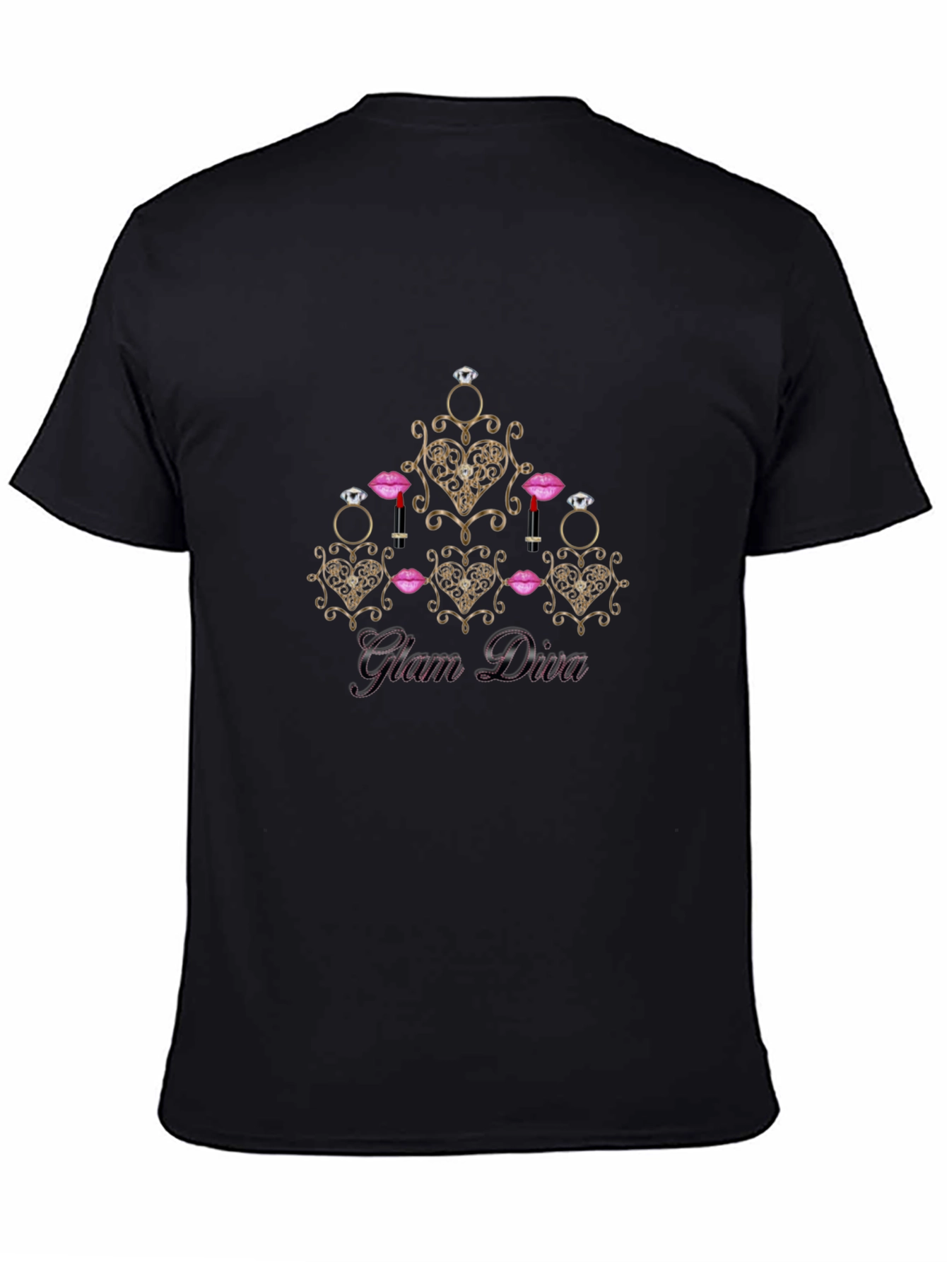 Glam Diva Black T-Shirt