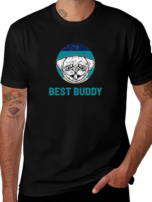 Best Buddy Pug Graphic Tee - Comfortable and Stylish
