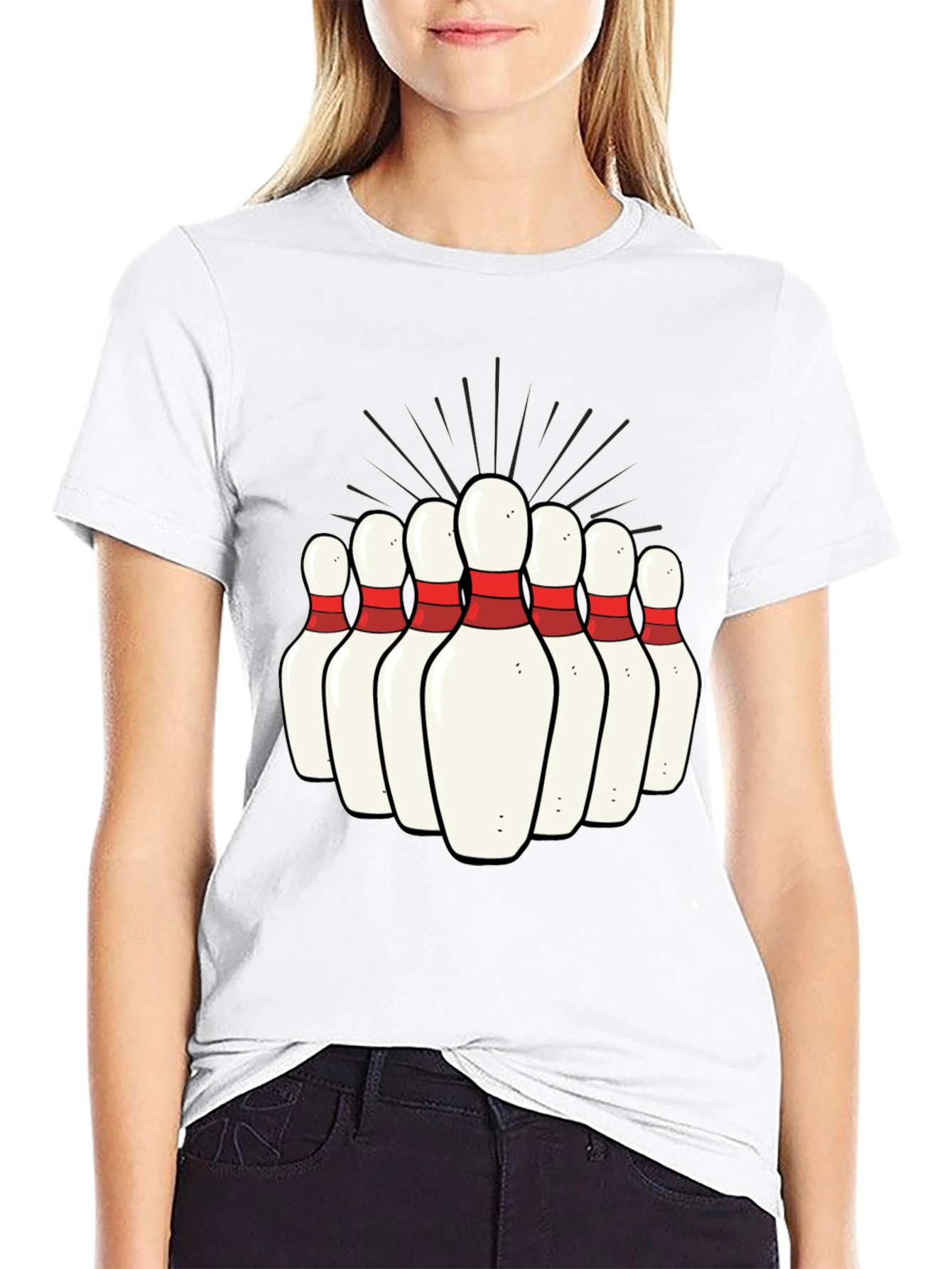 Bowling Pins Graphic Tee - Strike Style!