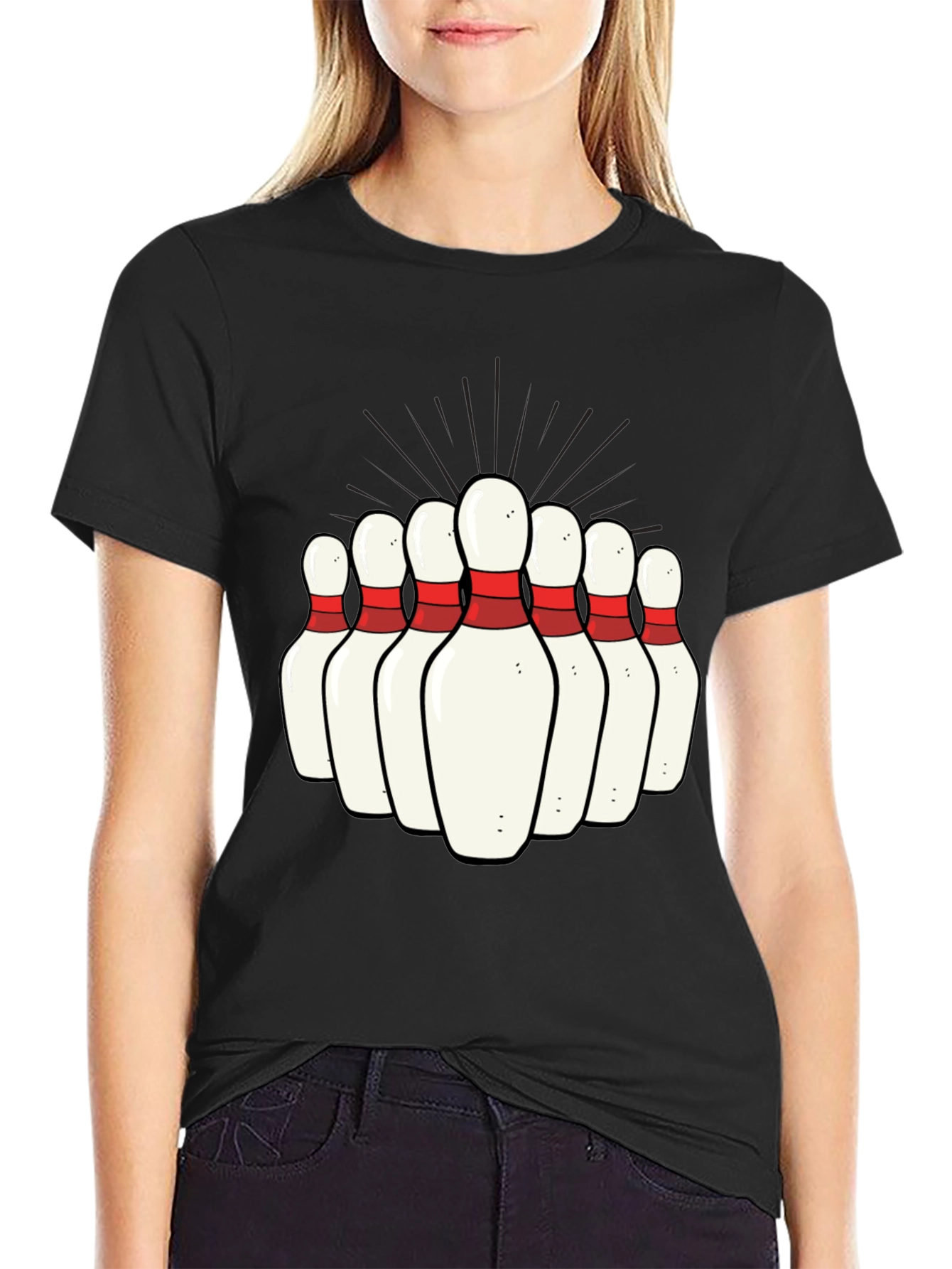 Bowling Pins Graphic Tee - Strike Style!