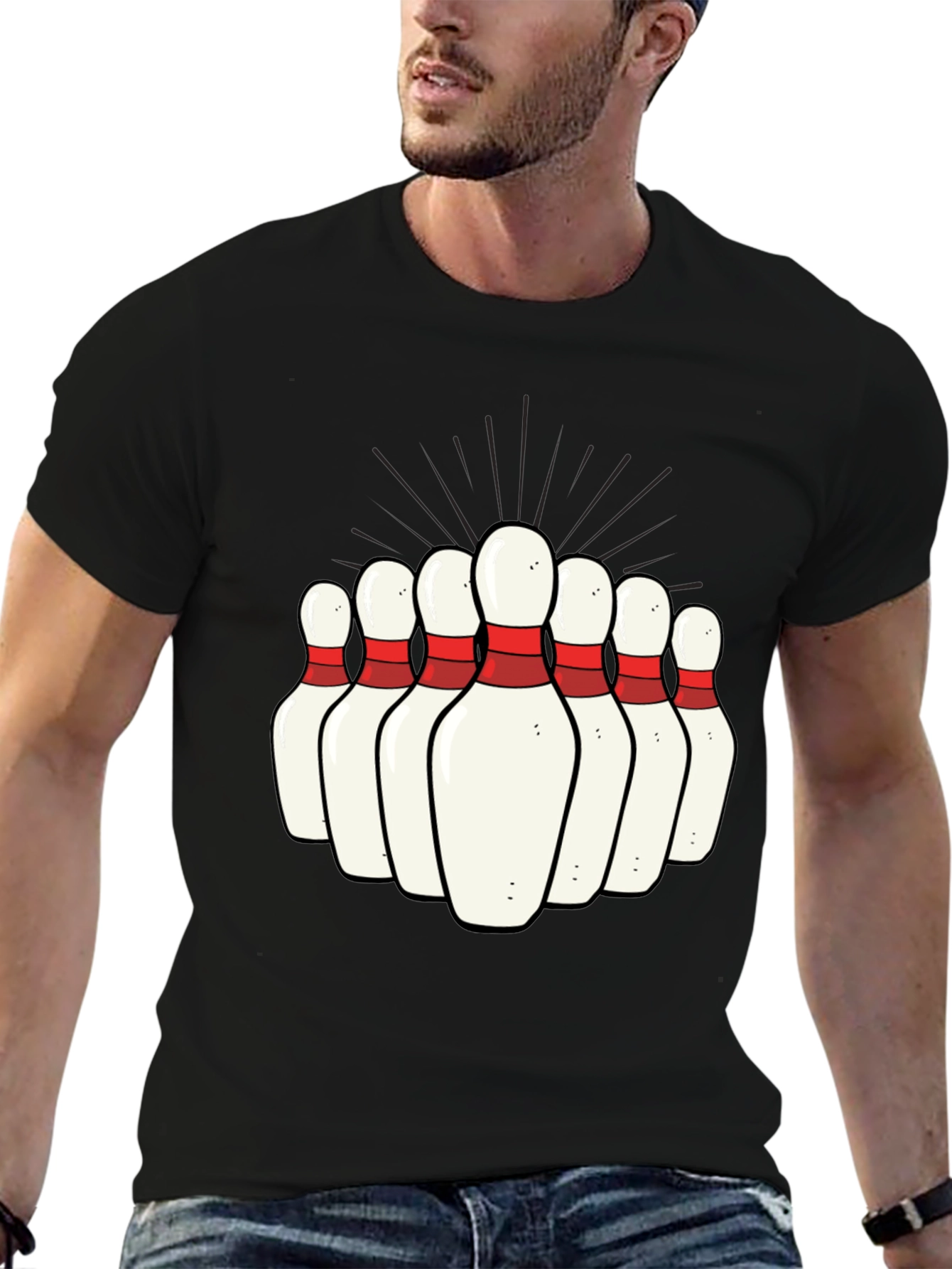 Bowling Pins Graphic Tee - Strike Style!