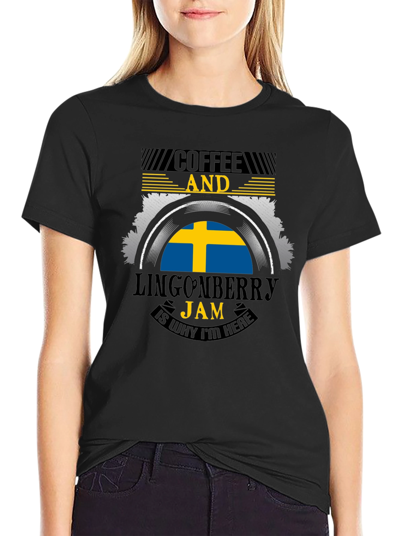 Coffee & Lingonberry Jam Sweden Flag T-Shirt