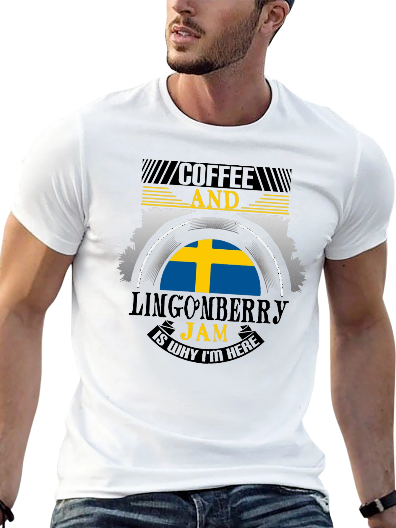 Coffee & Lingonberry Jam Sweden Flag T-Shirt