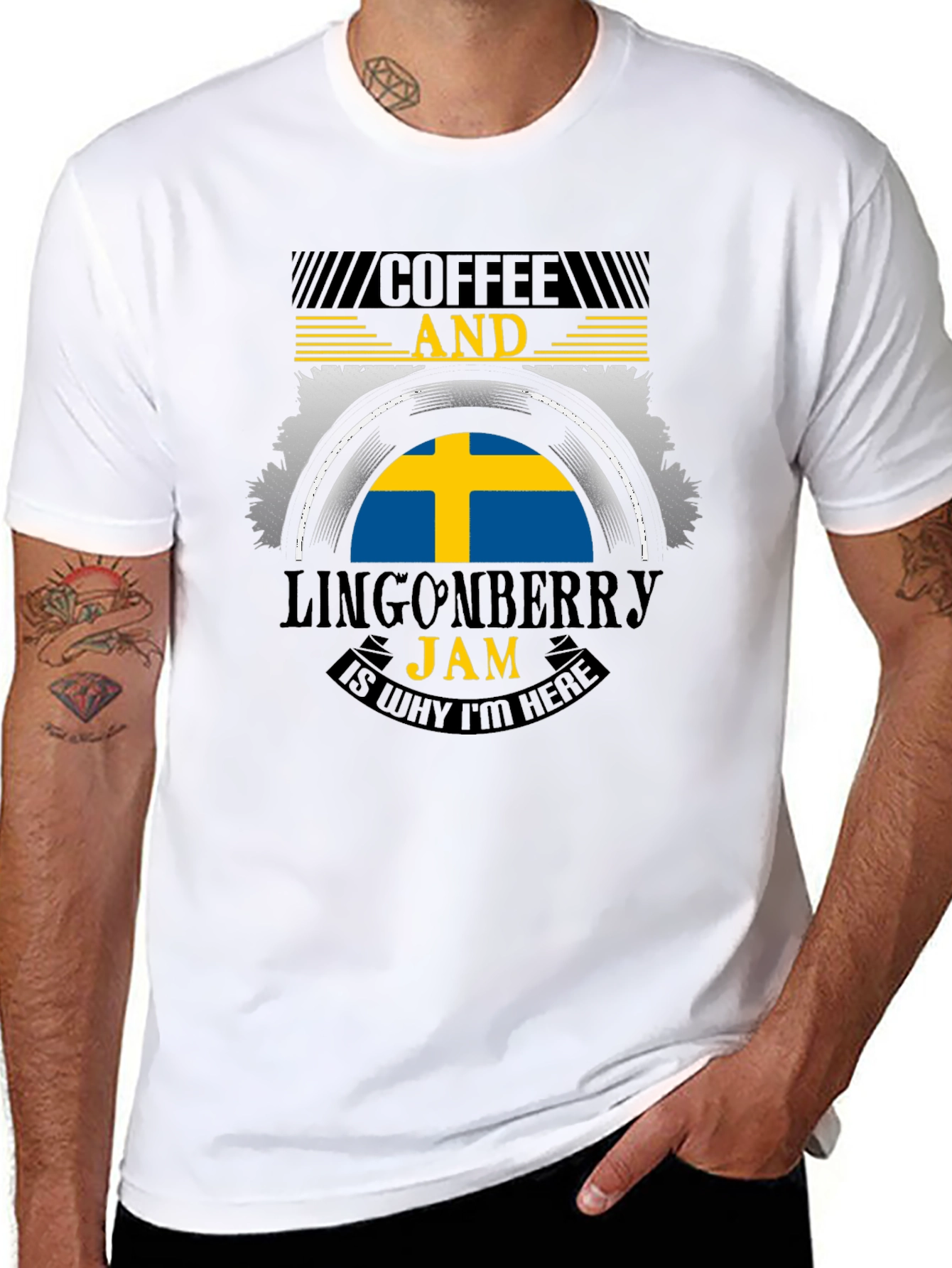 Coffee & Lingonberry Jam Sweden Flag T-Shirt