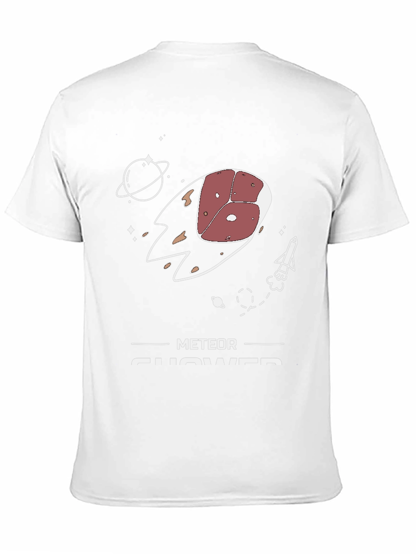 Meat-eor Shower T-Shirt - Funny Space Pun