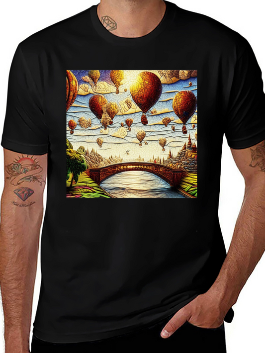 Fantasy Landscape Balloon Graphic T-Shirt