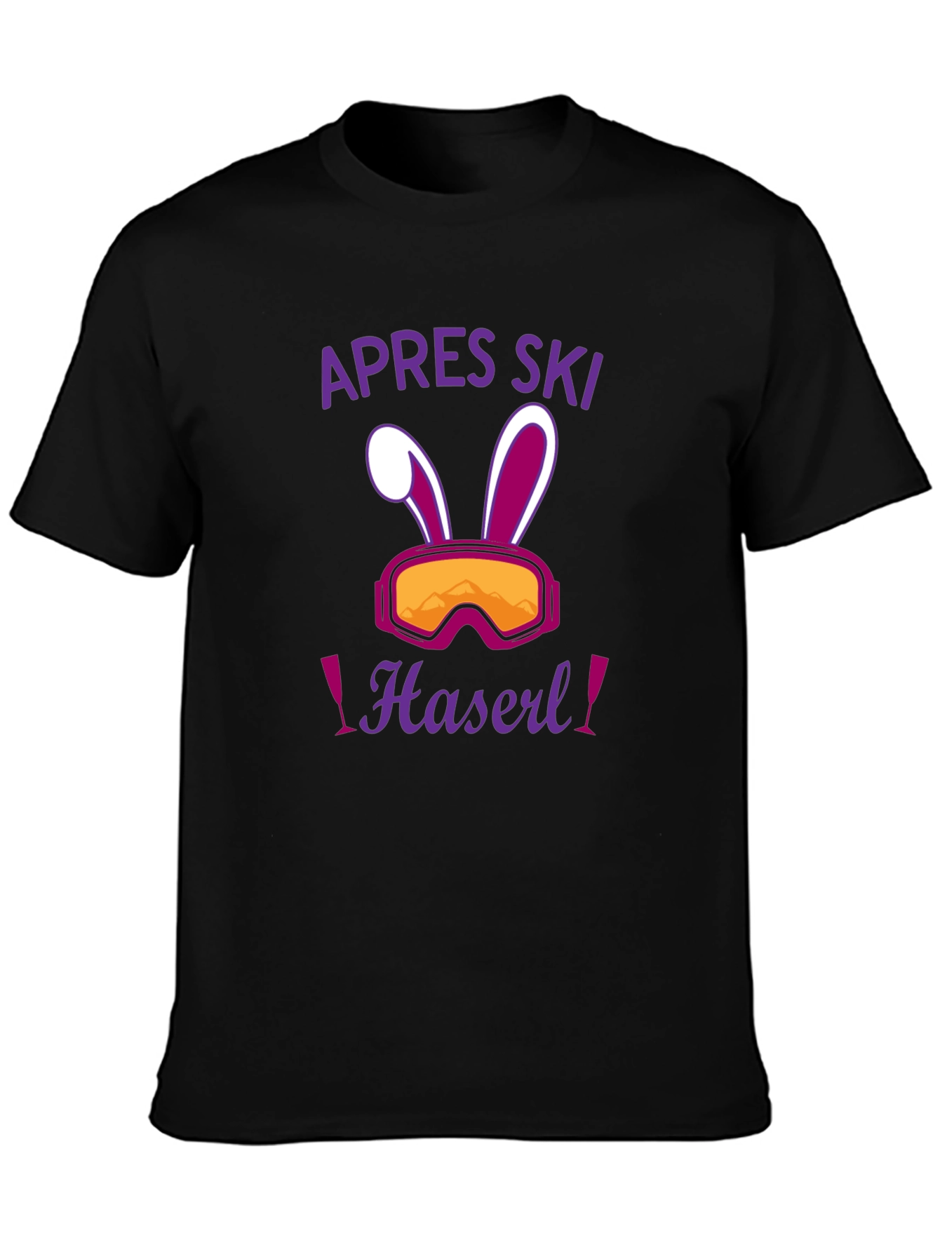 Apres Ski Haseri Easter Bunny Ski Goggles Black T-Shirt