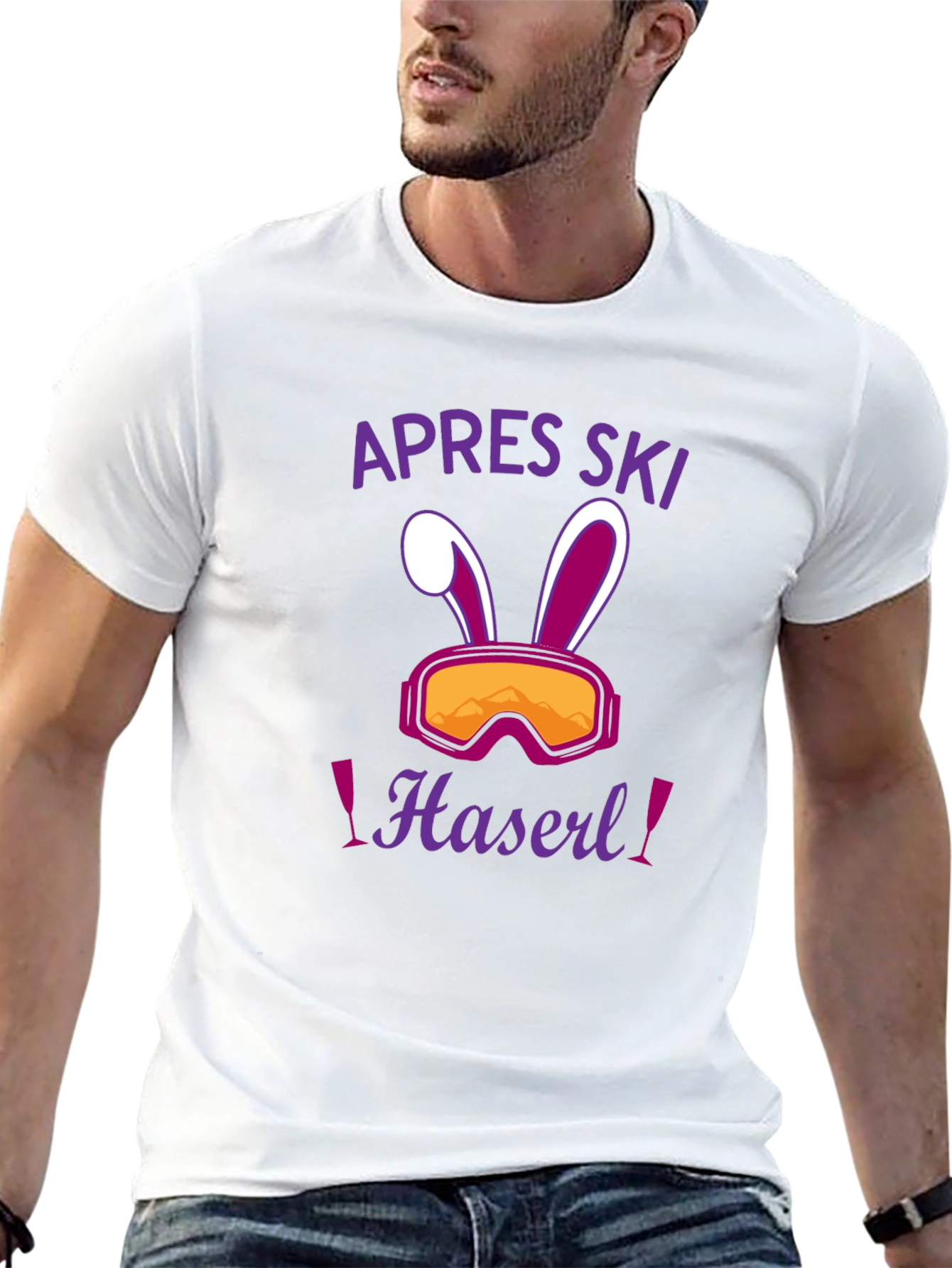 Apres Ski Haseri Easter Bunny Ski Goggles Black T-Shirt