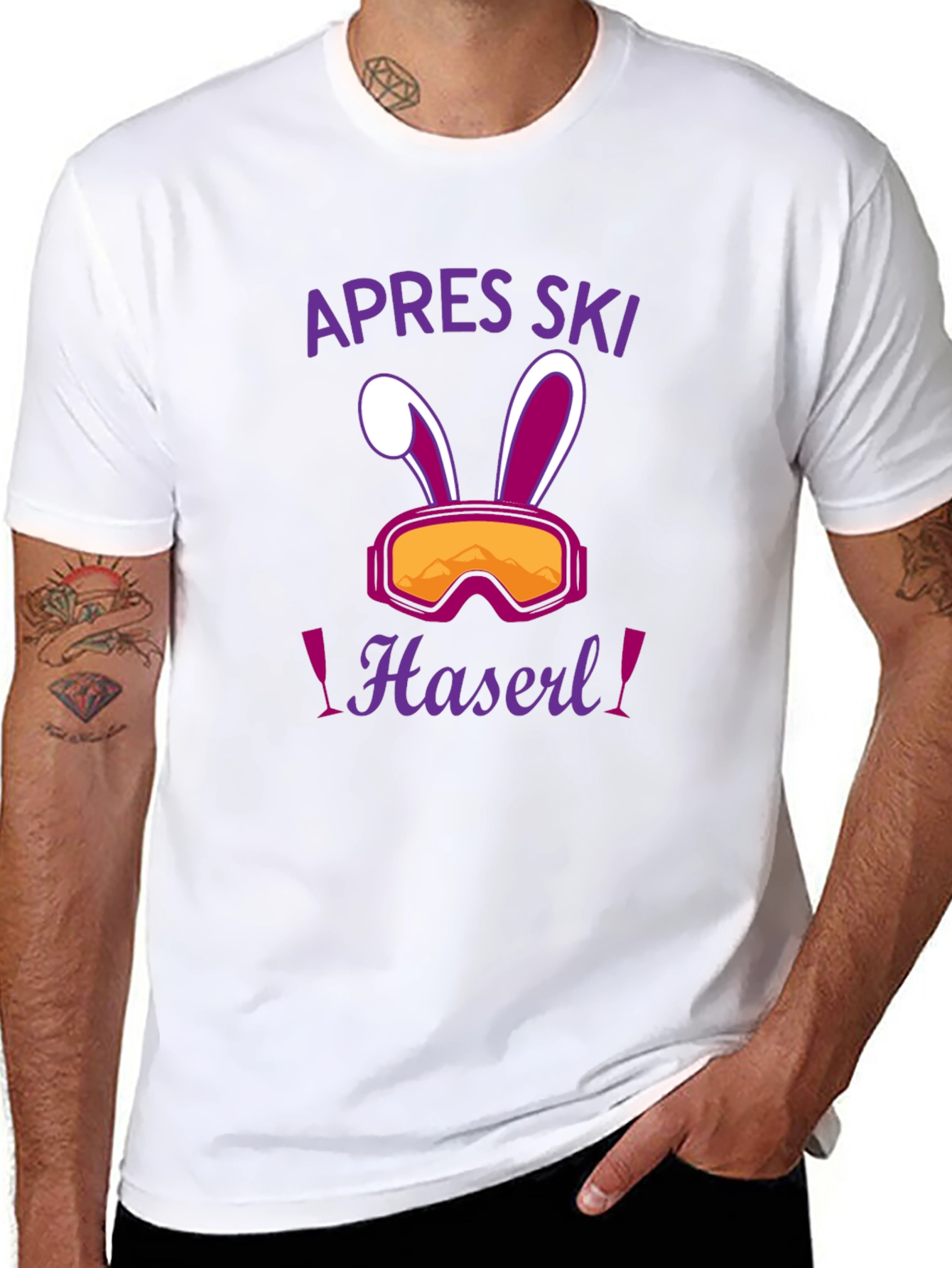 Apres Ski Haseri Easter Bunny Ski Goggles Black T-Shirt