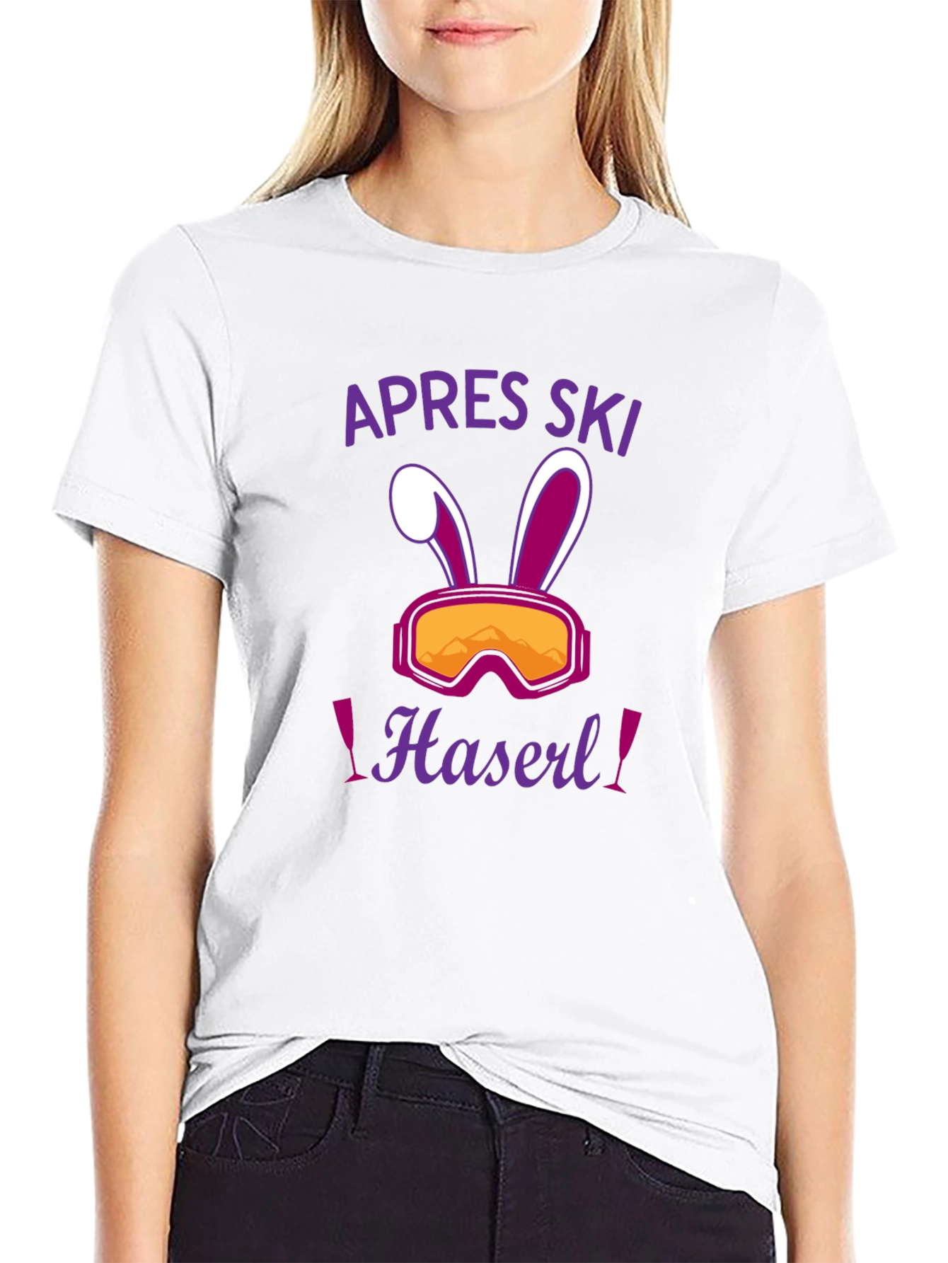Apres Ski Haseri Easter Bunny Ski Goggles Black T-Shirt