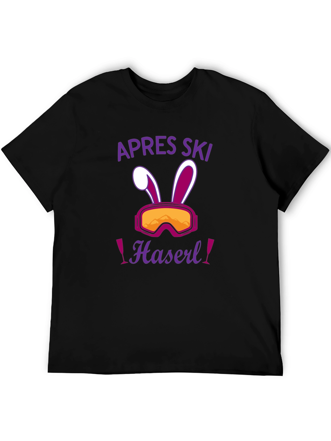Apres Ski Haseri Easter Bunny Ski Goggles Black T-Shirt