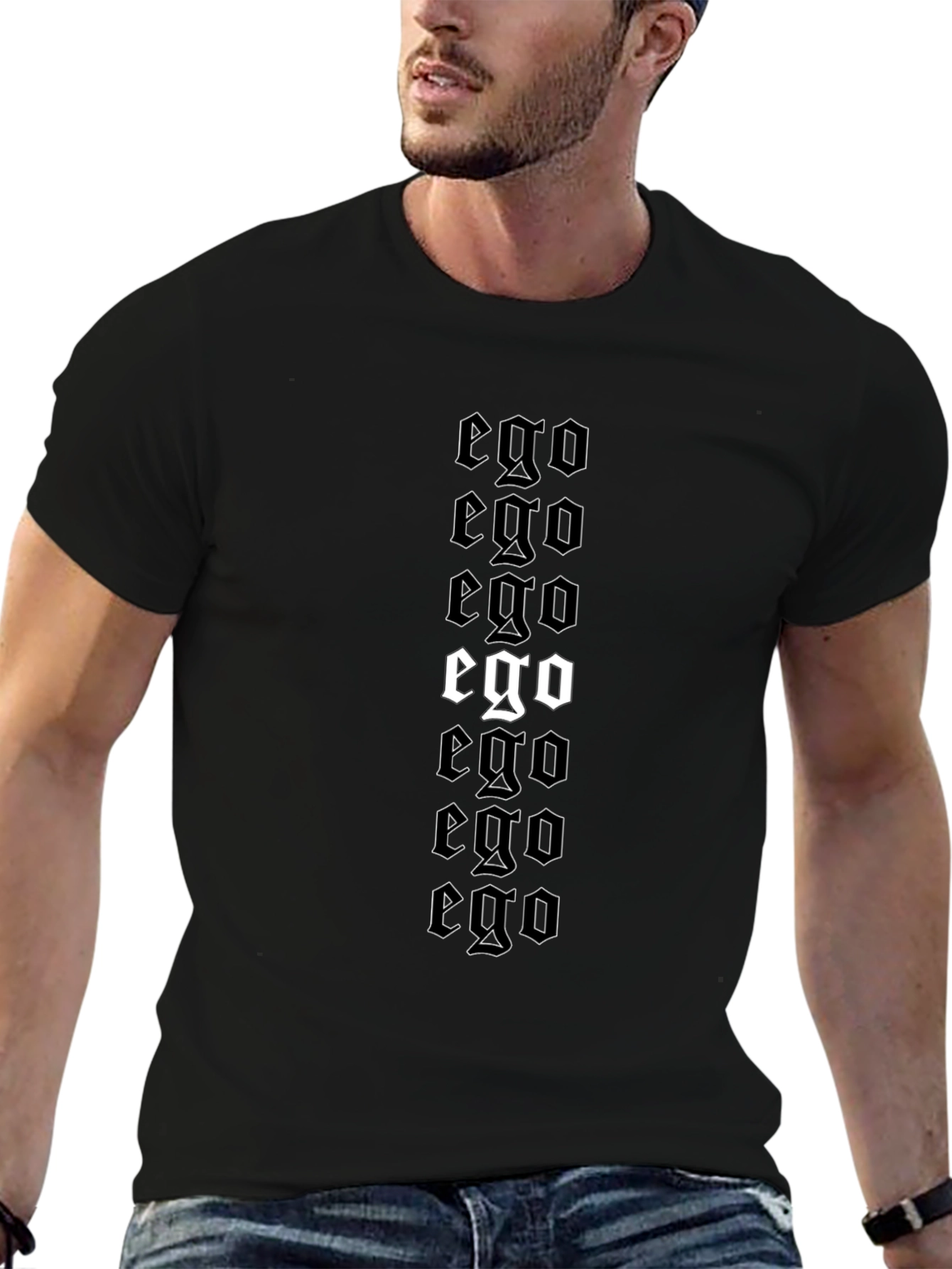 Ego Graphic Print Black T-Shirt