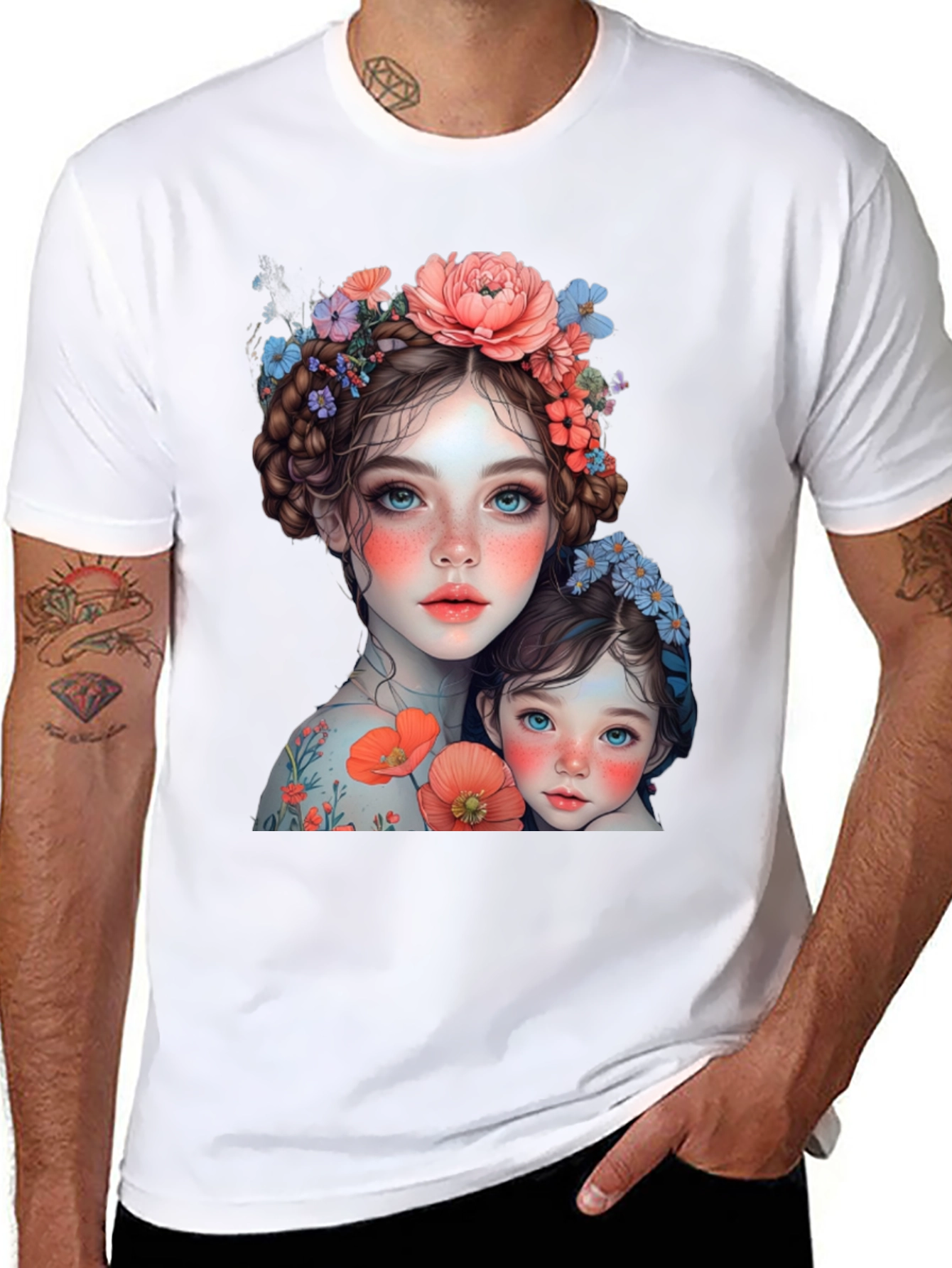 Floral Mother & Daughter Graphic Tee