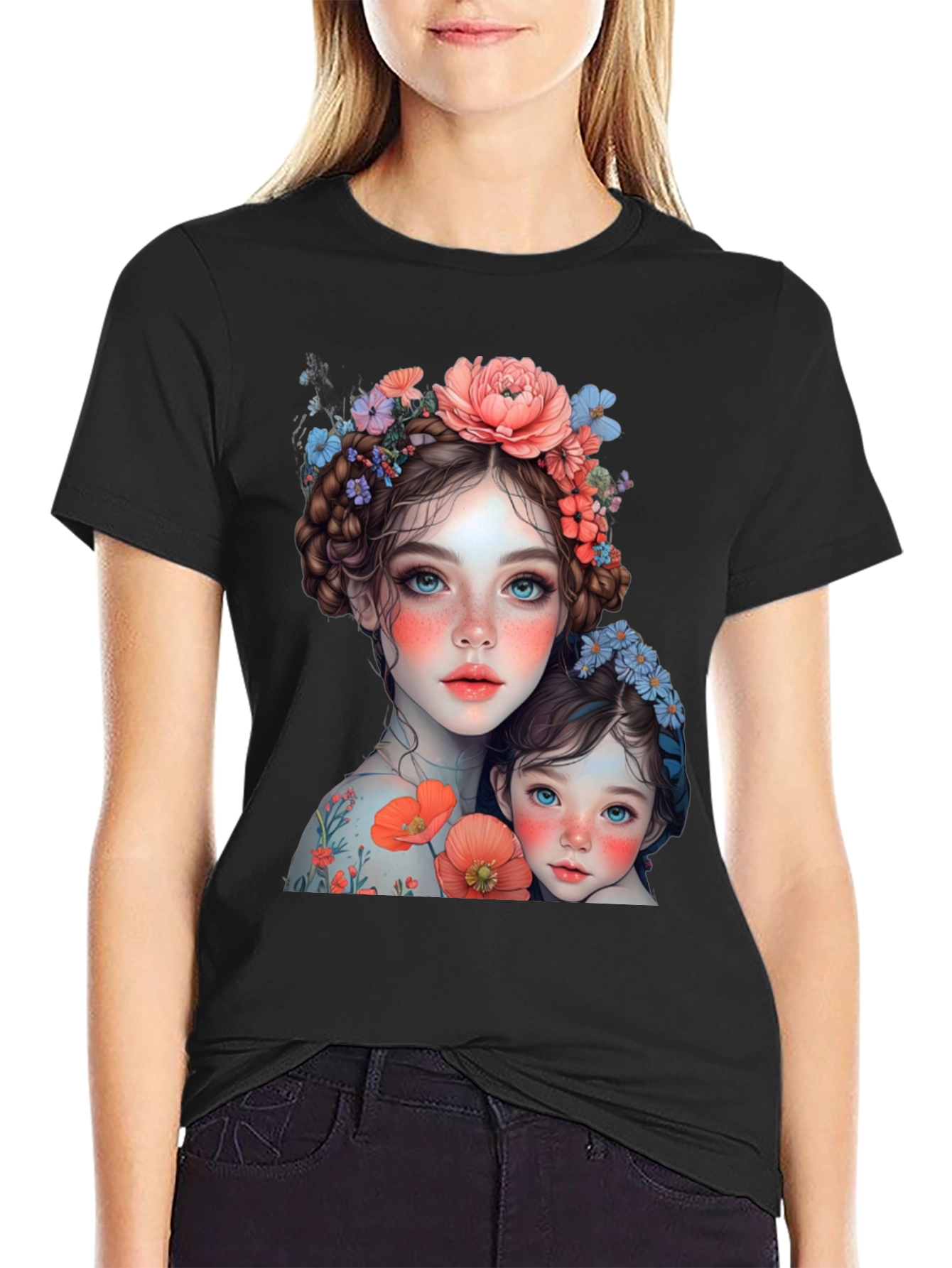 Floral Mother & Daughter Graphic Tee