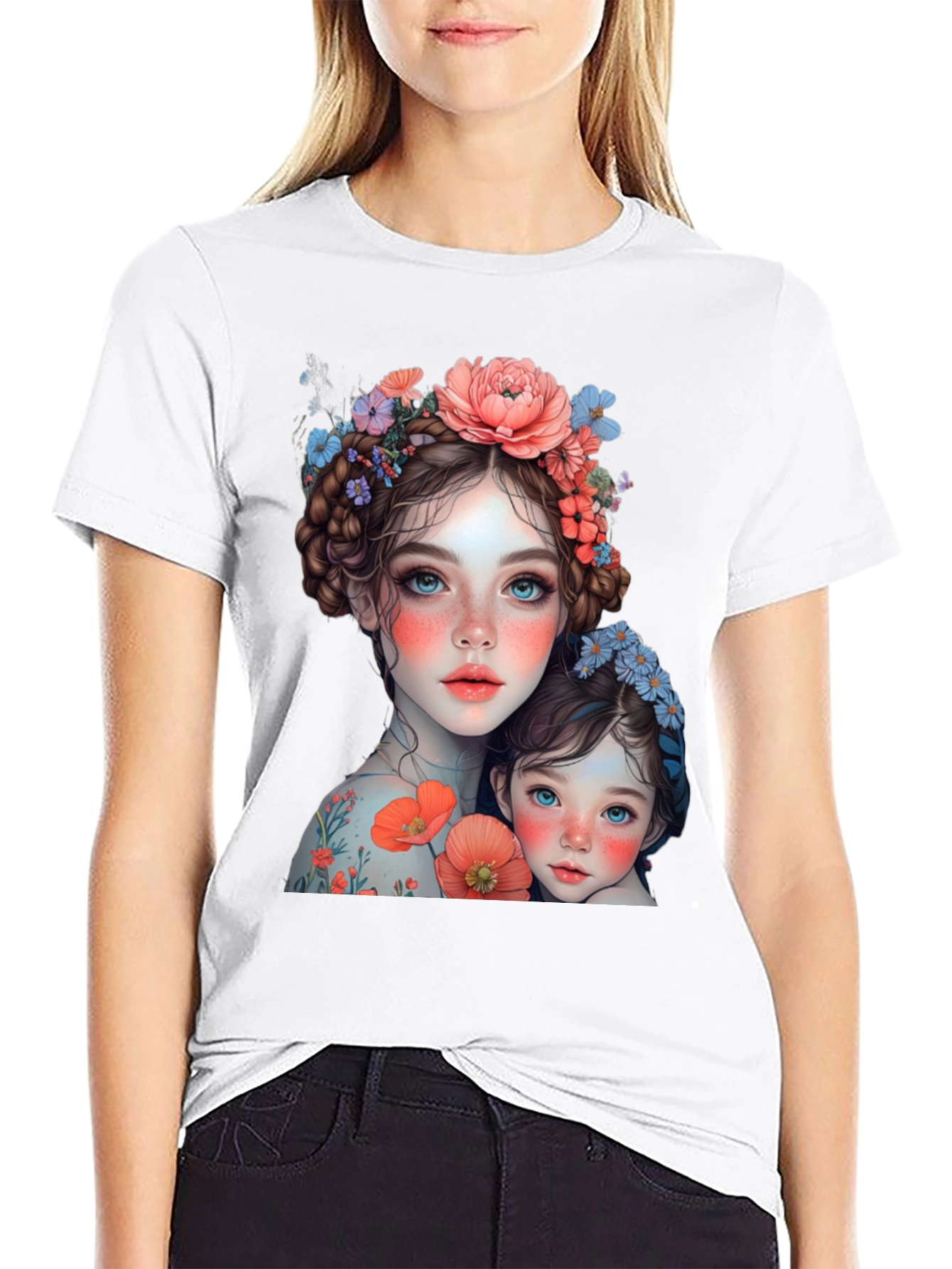 Floral Mother & Daughter Graphic Tee