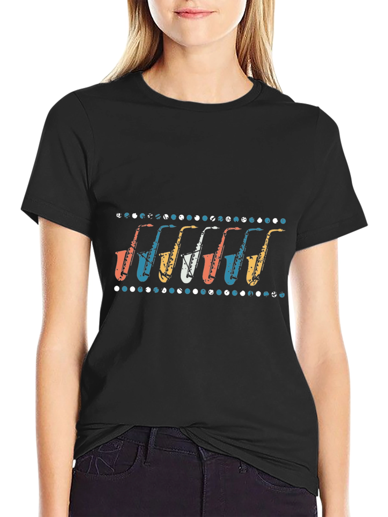 Retro Saxophone Graphic Tee