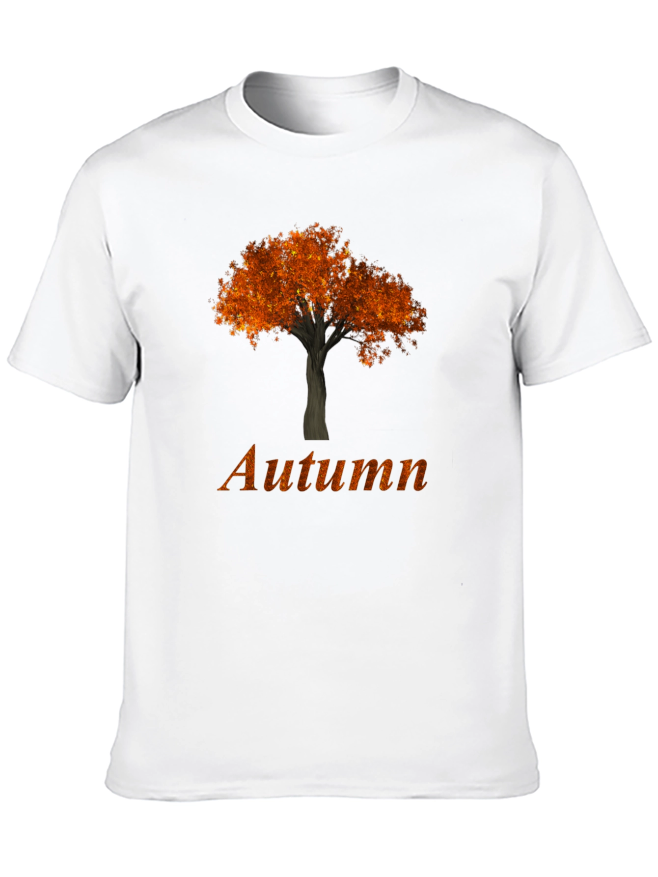 Autumn Tree Graphic Tee - Black Casual T-Shirt