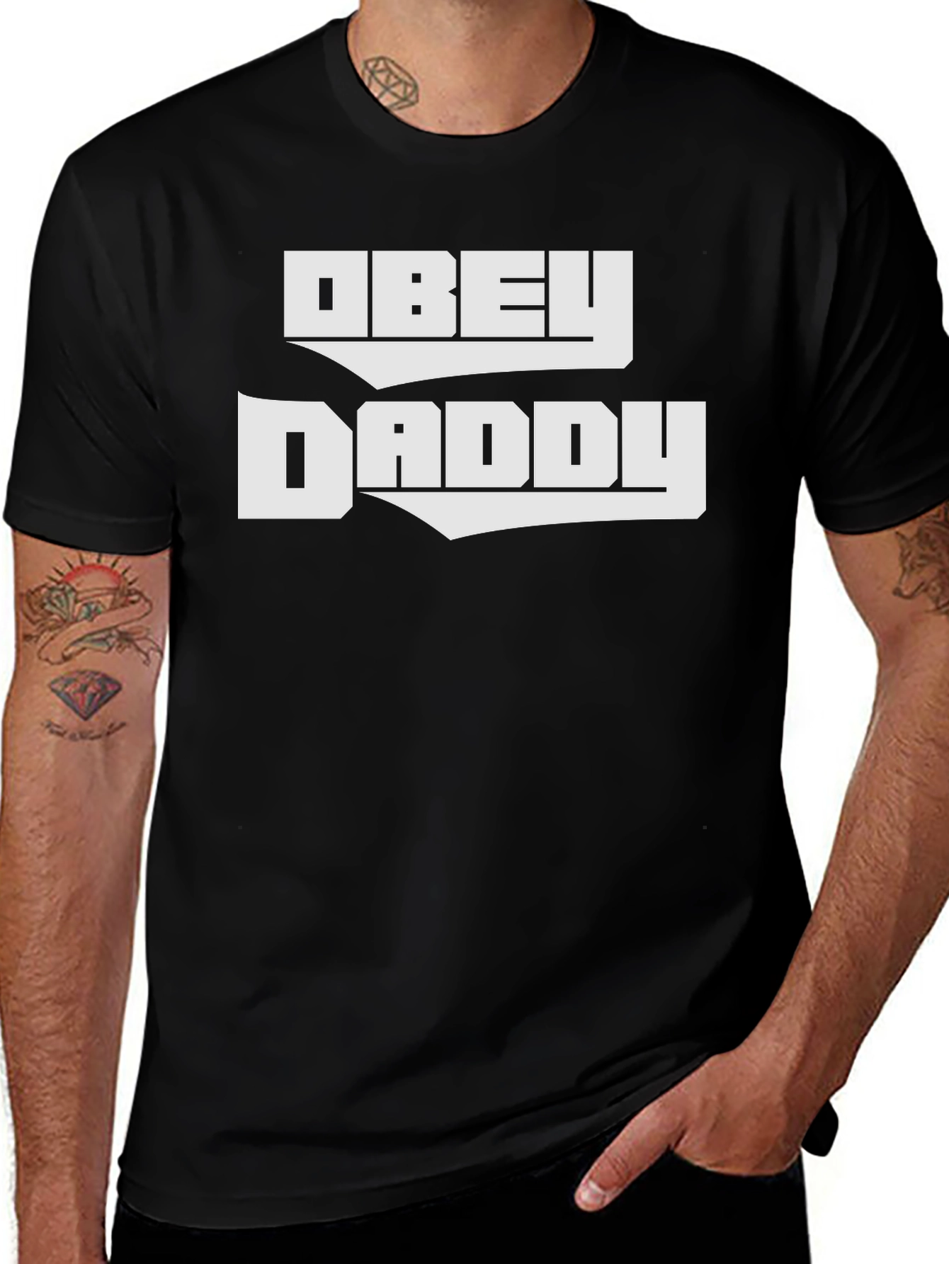 Obey Daddy Black Graphic Tee