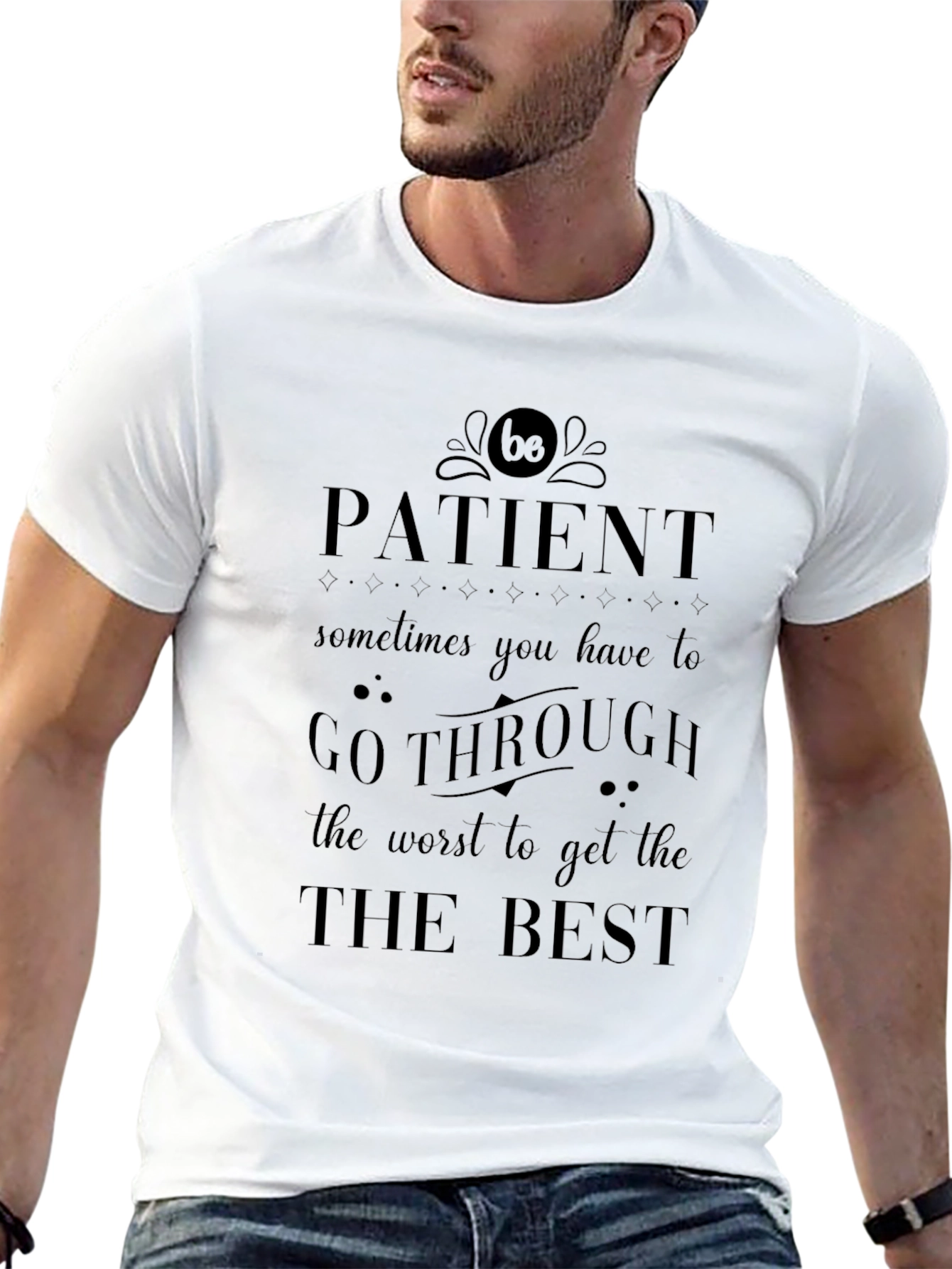 Patient Graphic Tee - Black Motivational T-Shirt