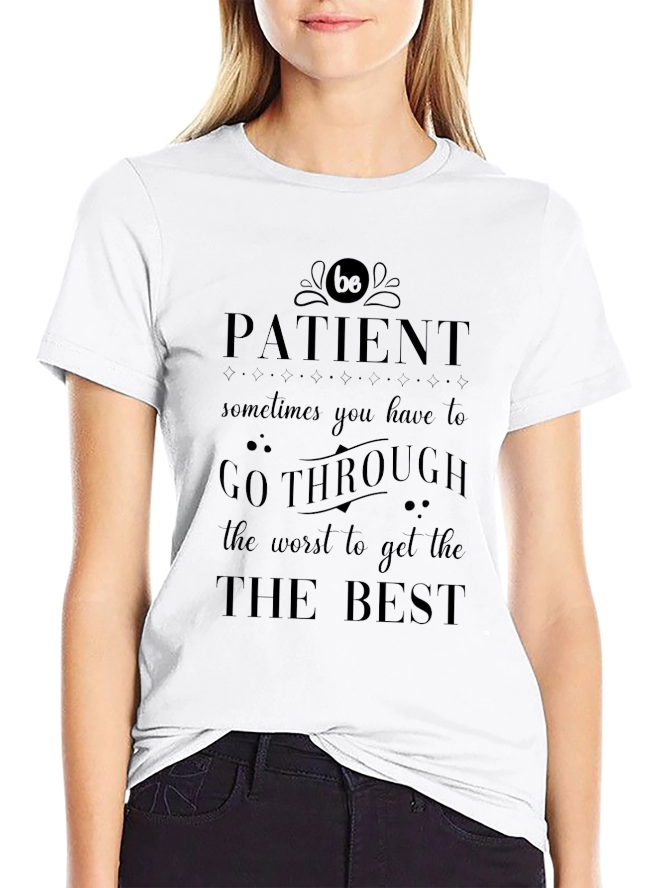Patient Graphic Tee - Black Motivational T-Shirt