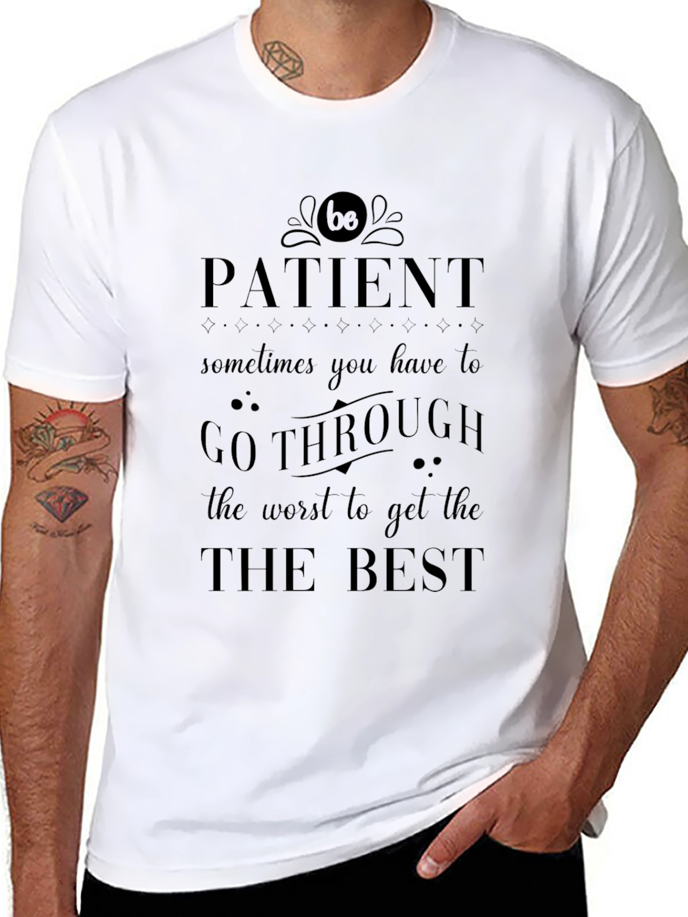 Patient Graphic Tee - Black Motivational T-Shirt