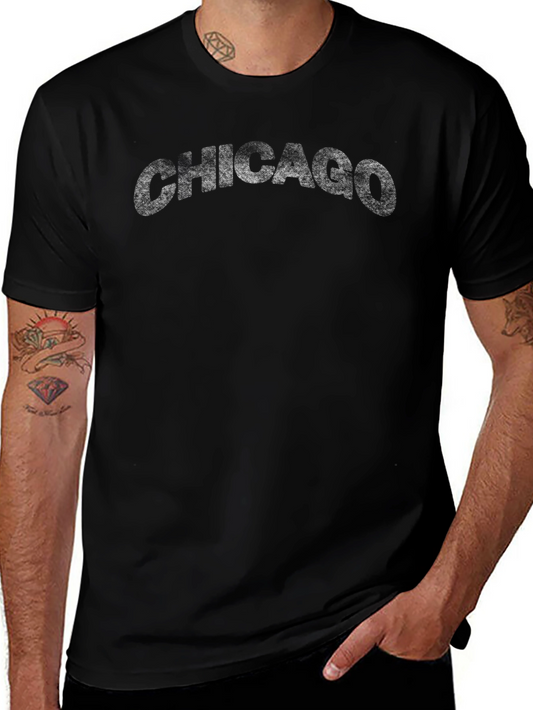 Chicago Distressed Graphic Black T-Shirt