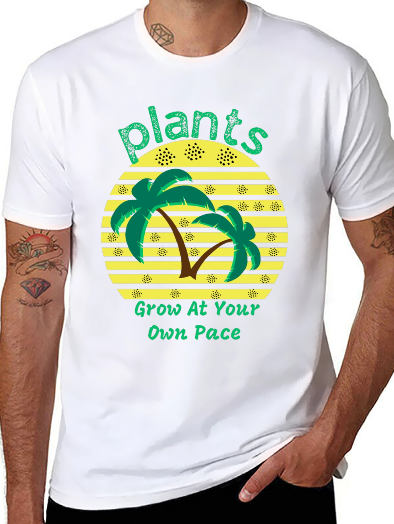 Plants Grow At Your Own Pace Black T-Shirt