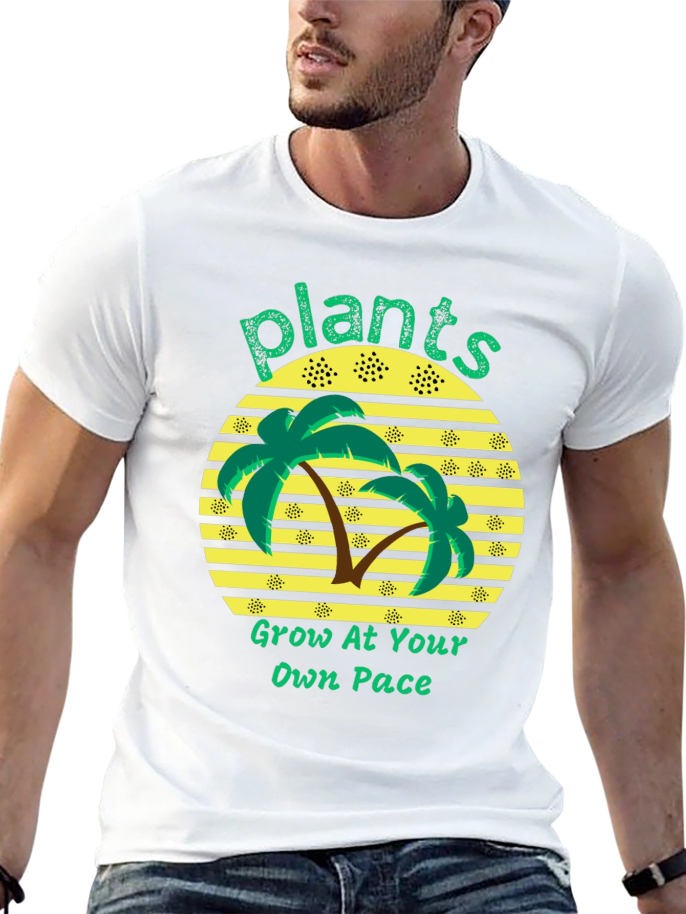 Plants Grow At Your Own Pace Black T-Shirt