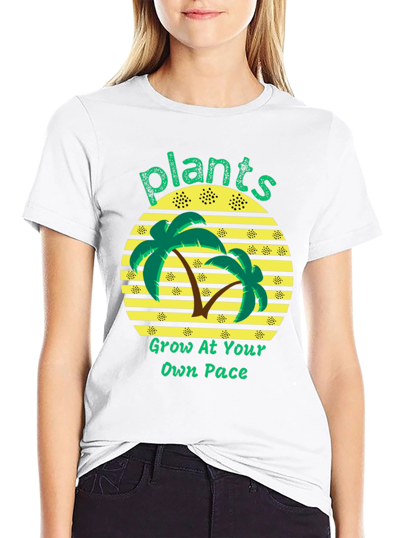 Plants Grow At Your Own Pace Black T-Shirt