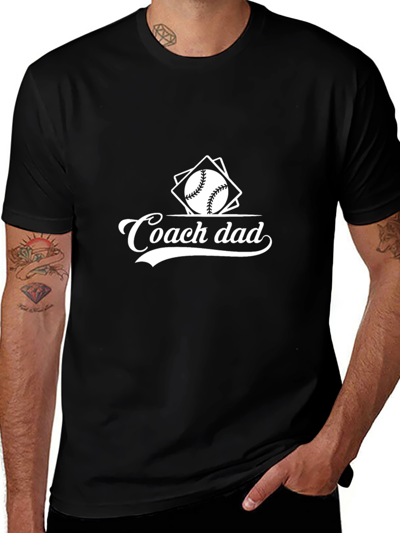 Coach Dad Baseball Graphic T-Shirt