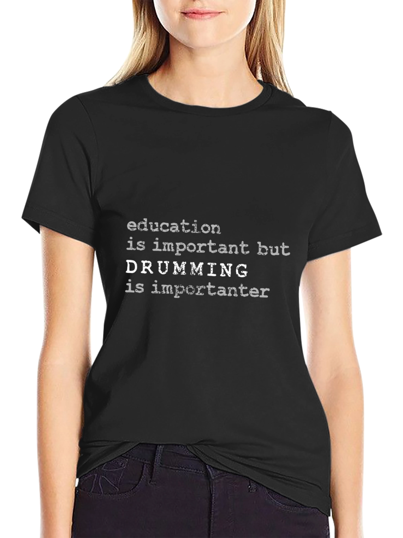 Funny Drummer T-Shirt - Education vs. Drumming
