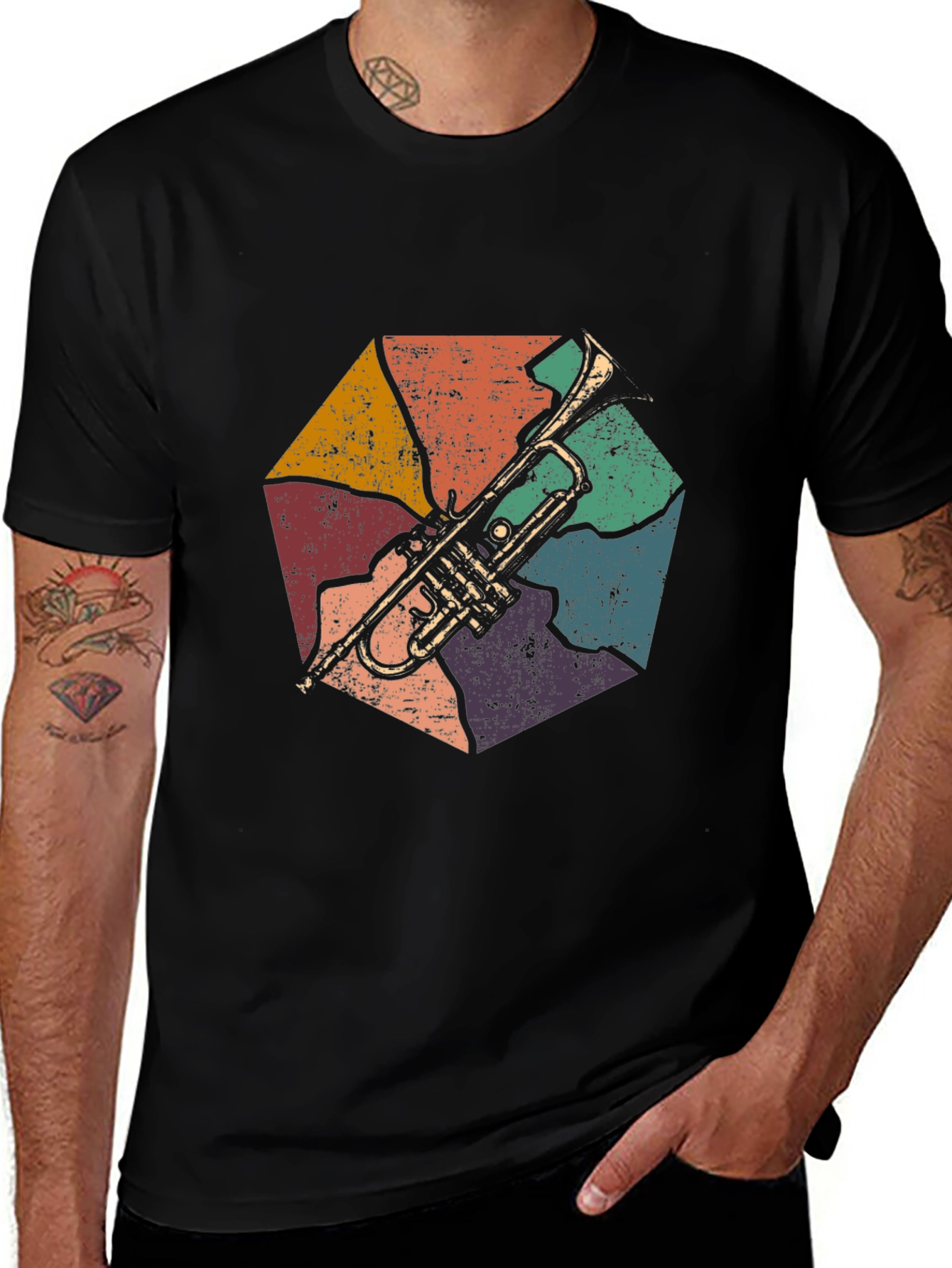Retro Trumpet Graphic T-Shirt