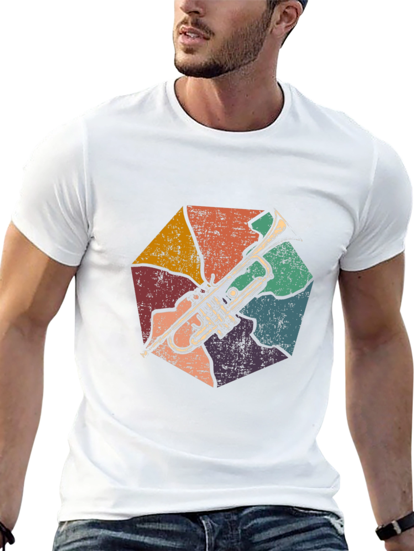 Retro Trumpet Graphic T-Shirt