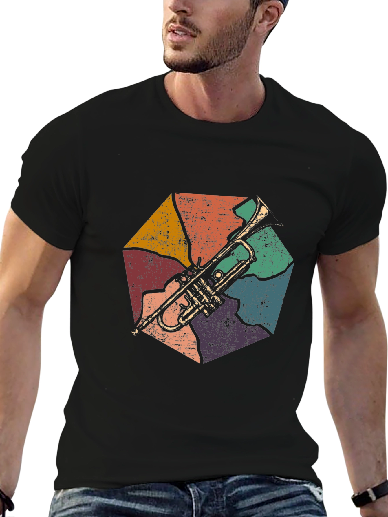 Retro Trumpet Graphic T-Shirt