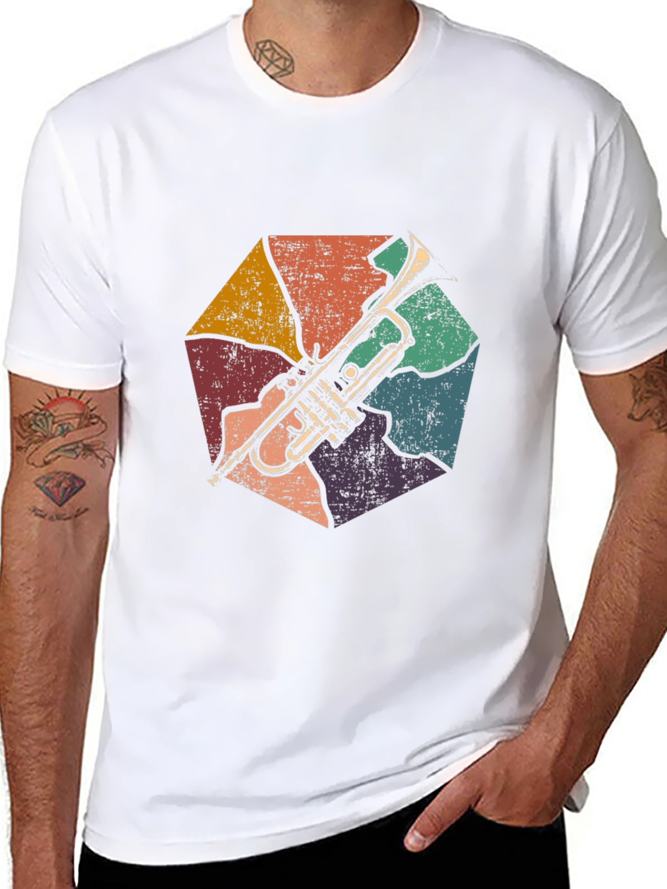 Retro Trumpet Graphic T-Shirt