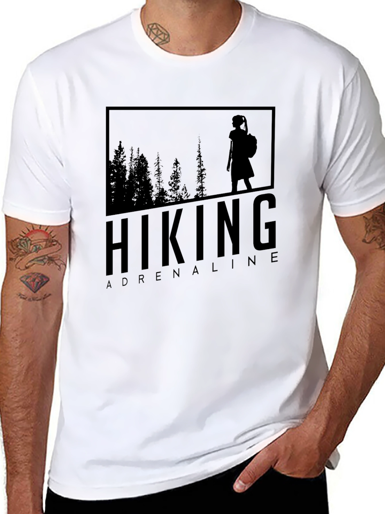 Hiking Adrenaline Graphic Tee - Black