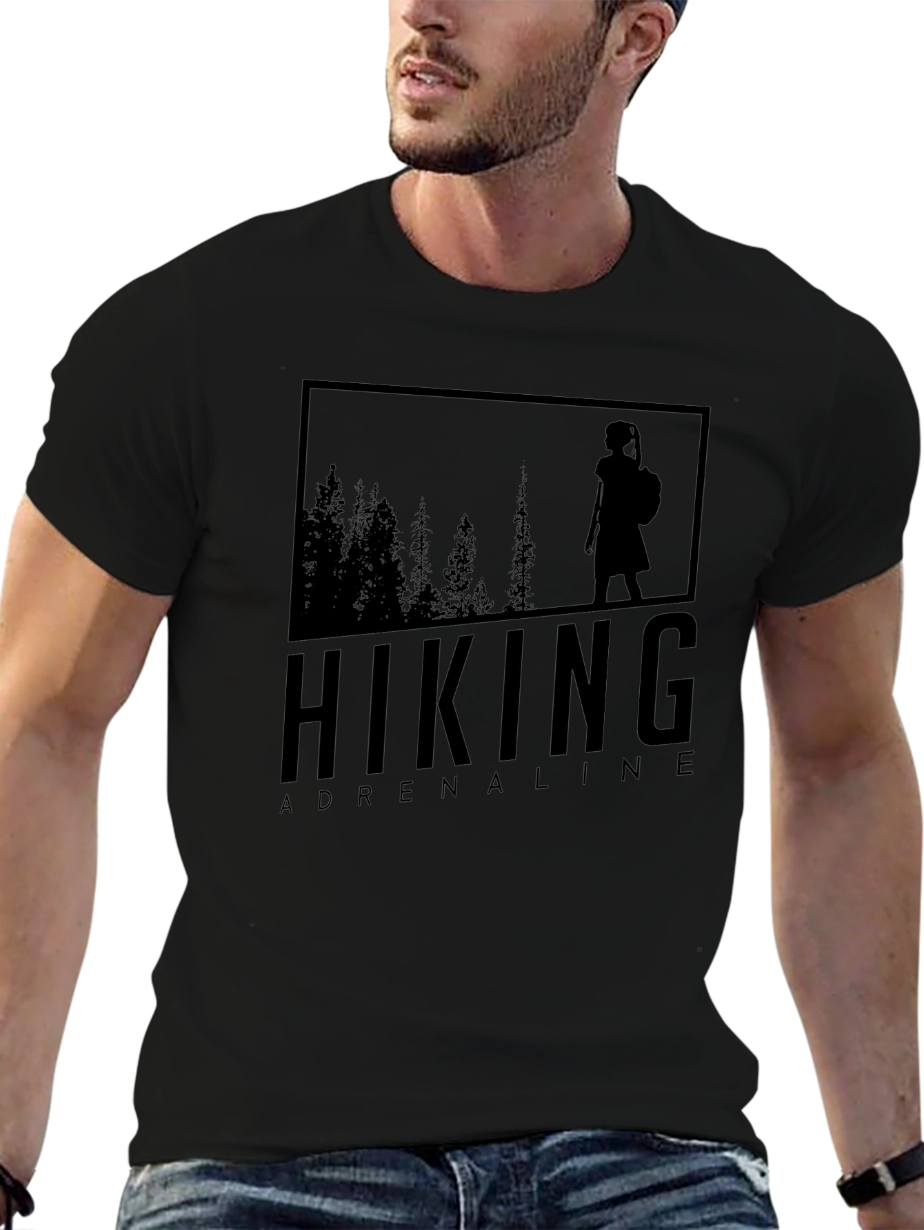 Hiking Adrenaline Graphic Tee - Black