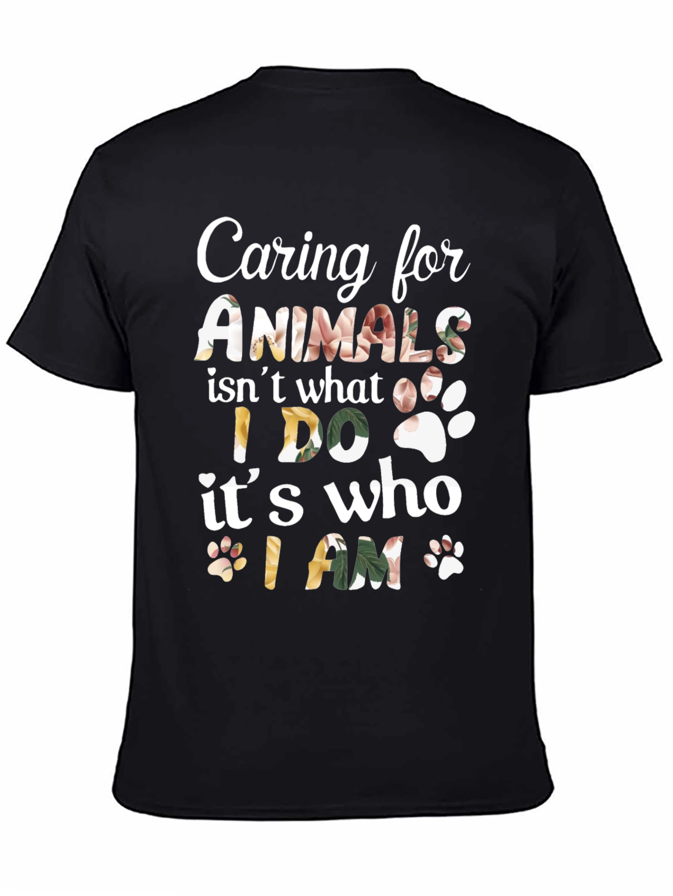 Caring for Animals Floral Print T-Shirt