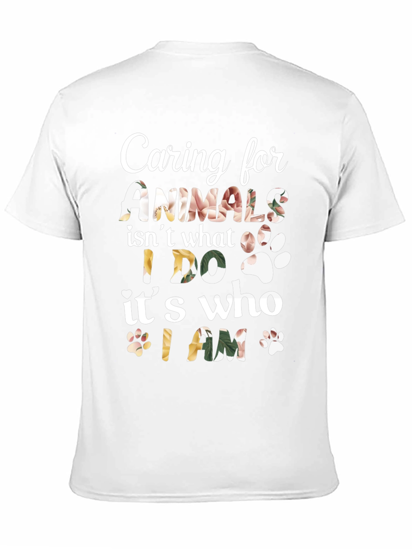 Caring for Animals Floral Print T-Shirt