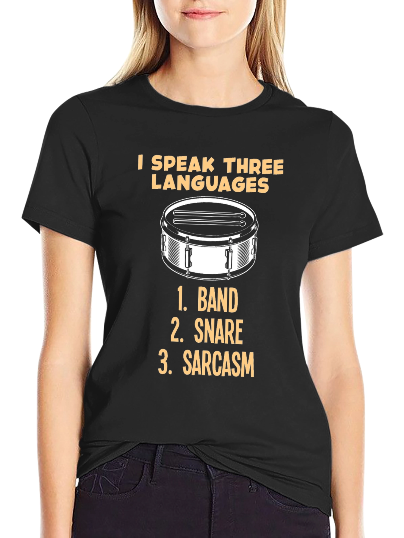 I Speak Three Languages Drummer T-Shirt