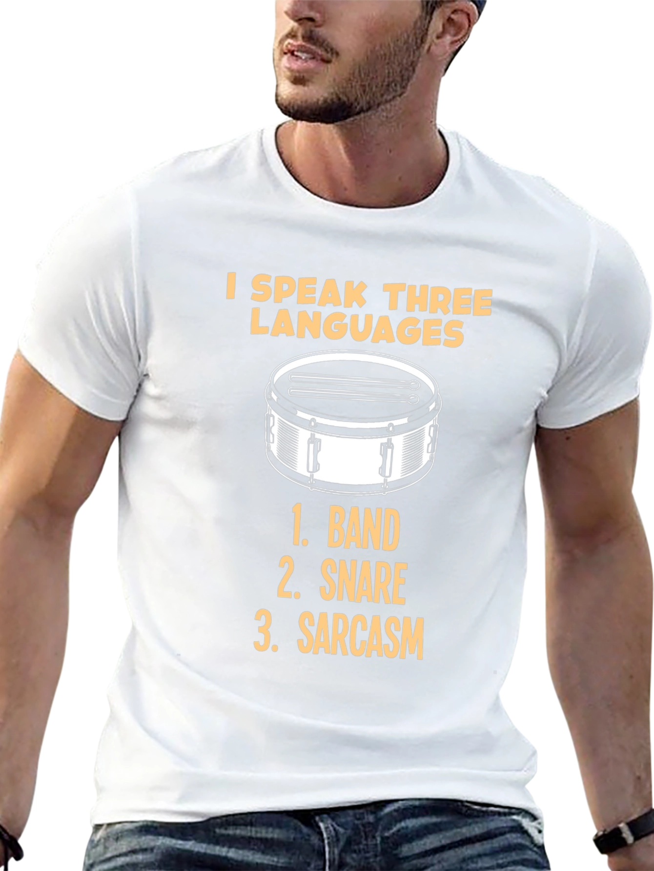 I Speak Three Languages Drummer T-Shirt