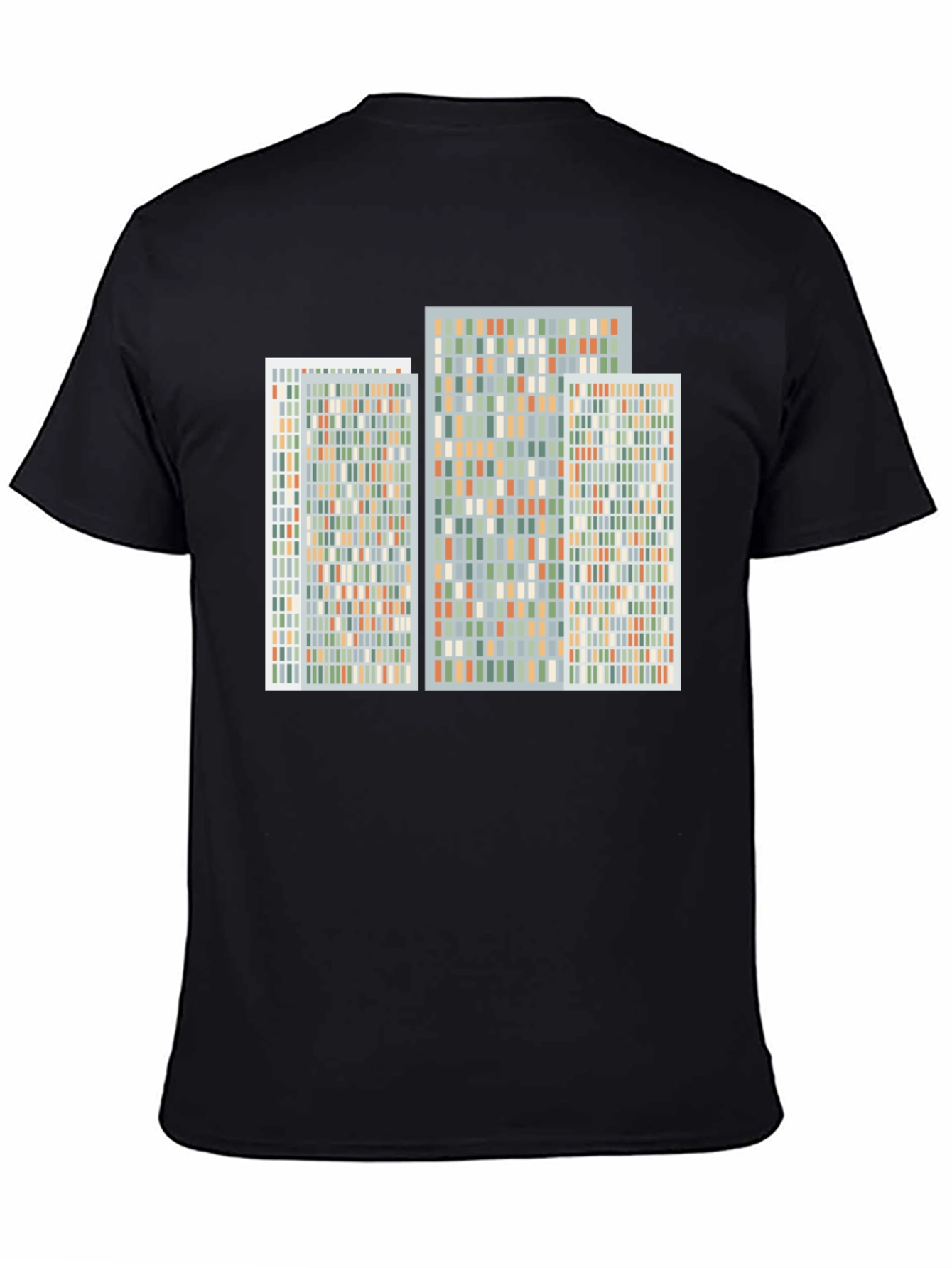 Abstract Geometric Pattern Print Black T-Shirt
