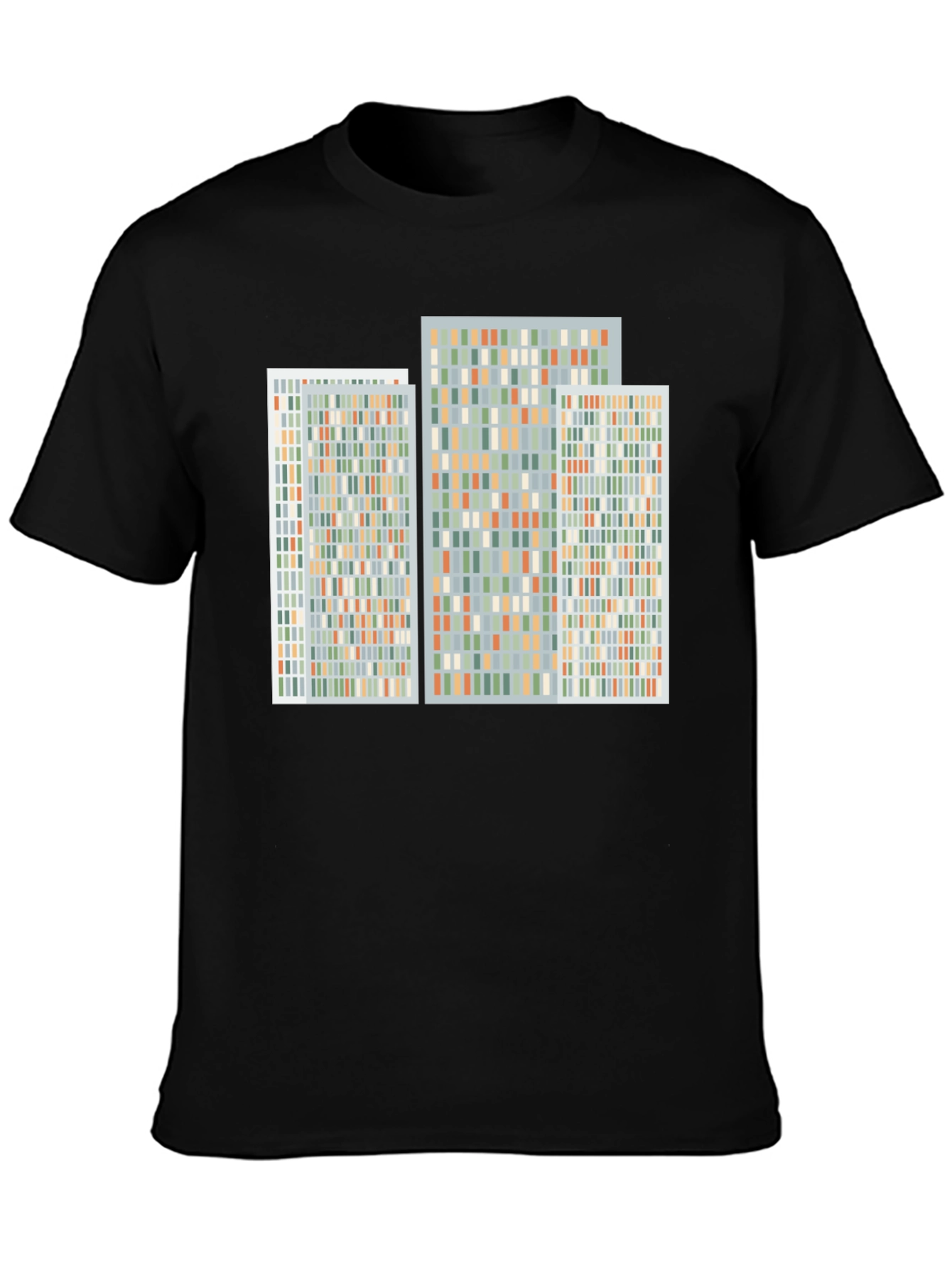 Abstract Geometric Pattern Print Black T-Shirt