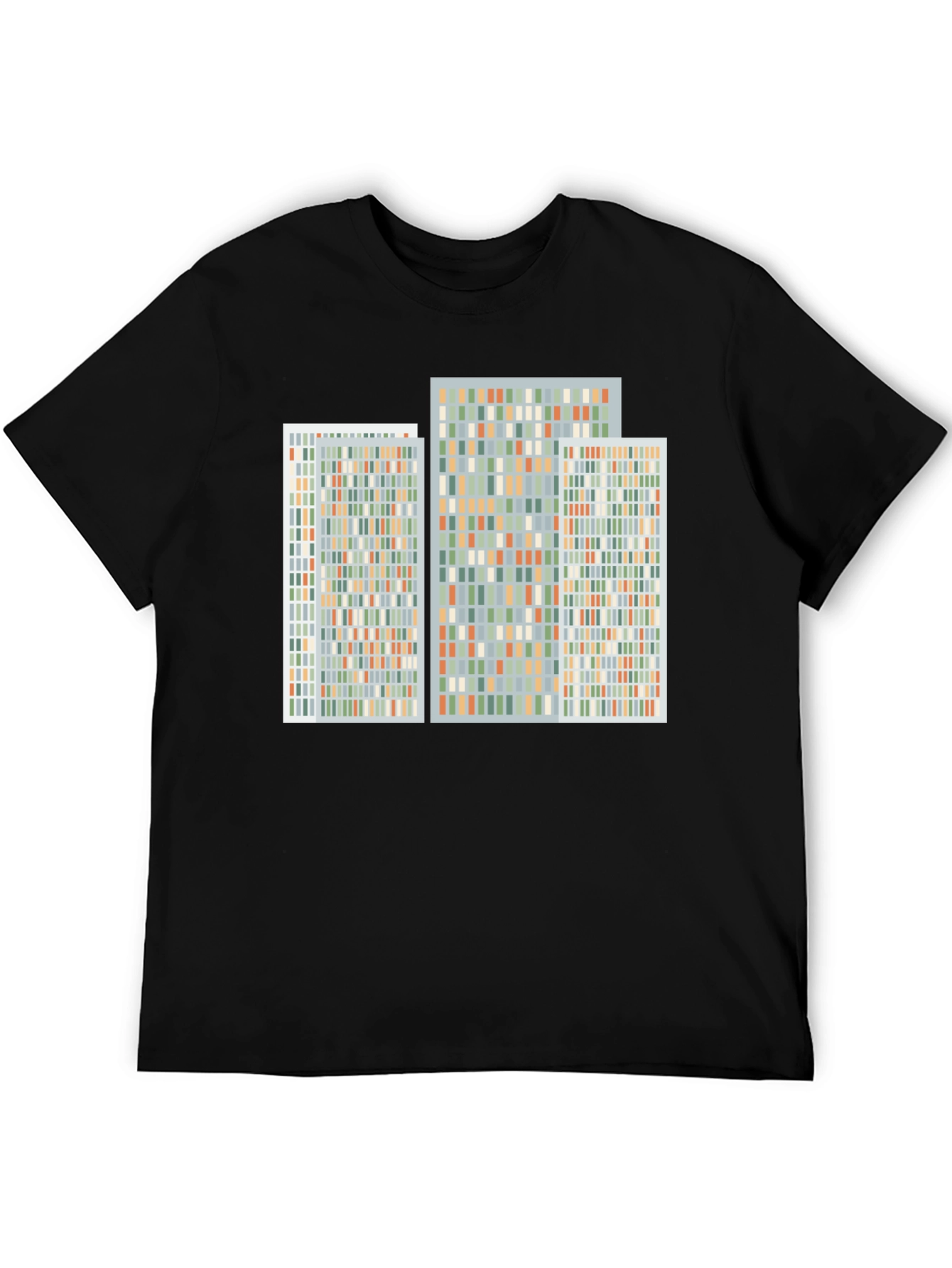 Abstract Geometric Pattern Print Black T-Shirt