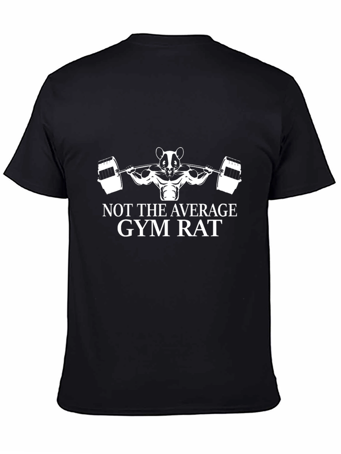 Gym Rat Tee - Black Cotton Graphic T-Shirt