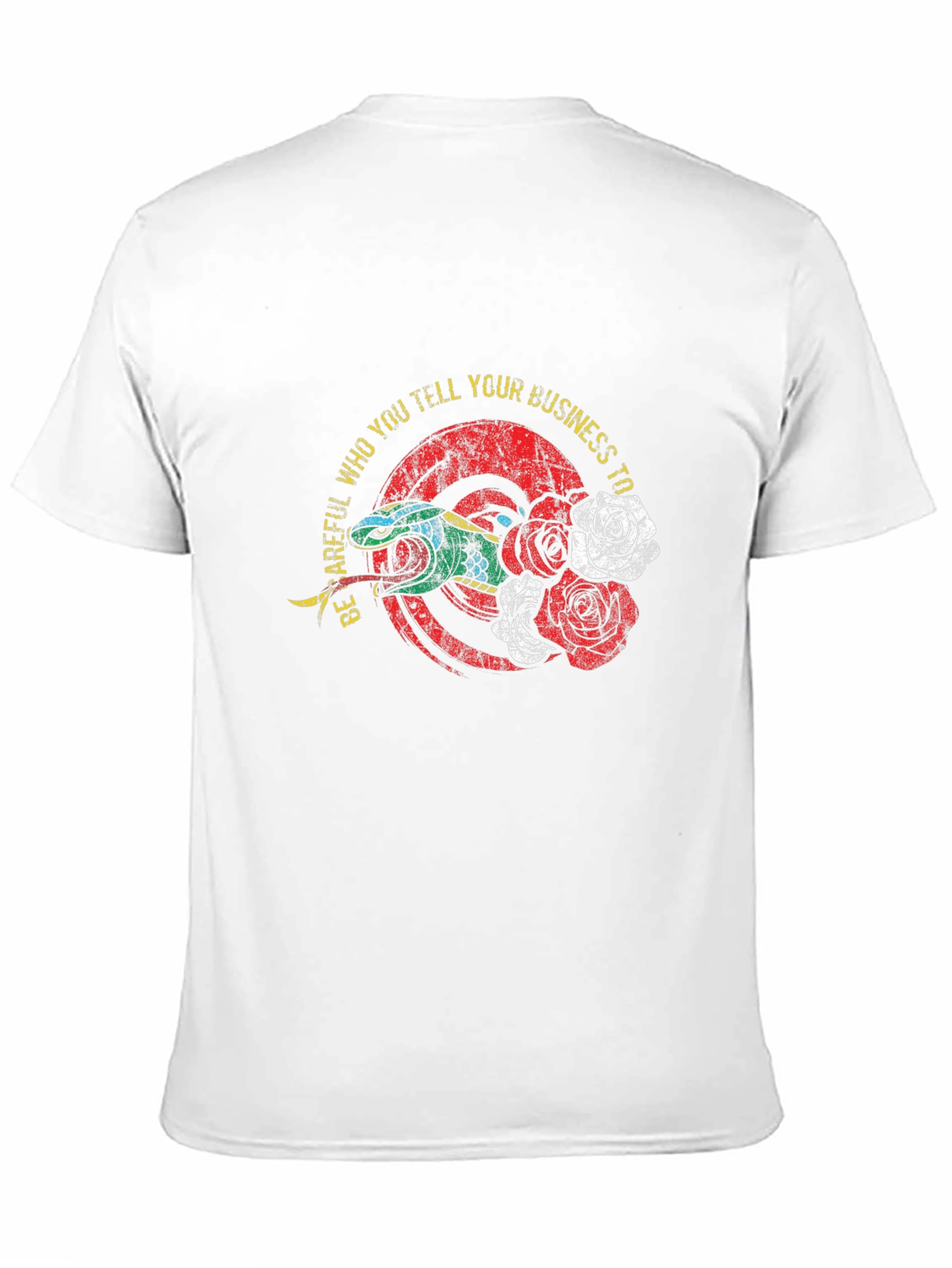 Be Careful Graphic Tee - Snake and Roses