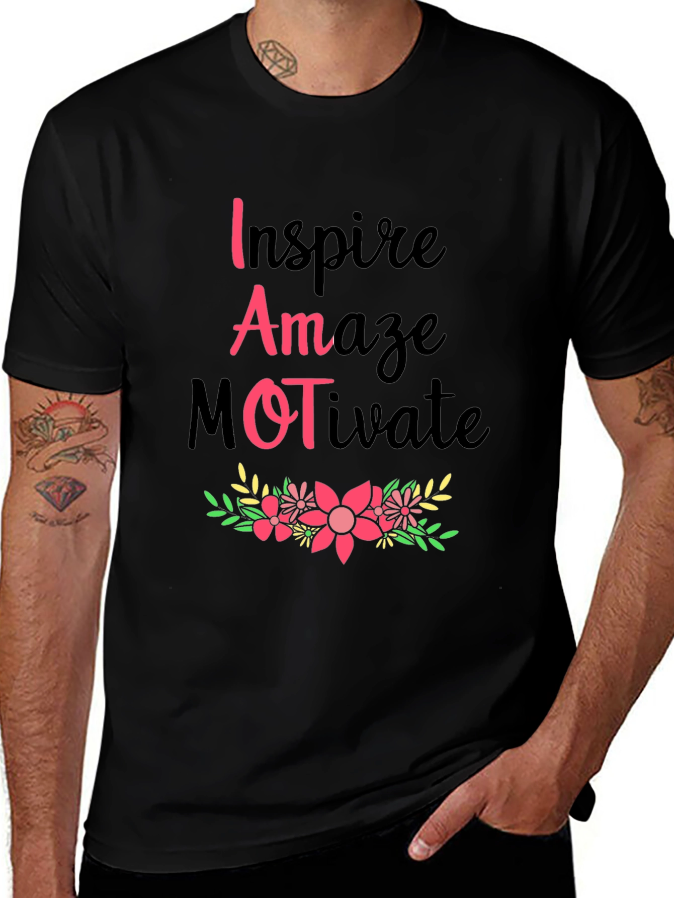 Inspire Amaze Motivate Floral Graphic Tee