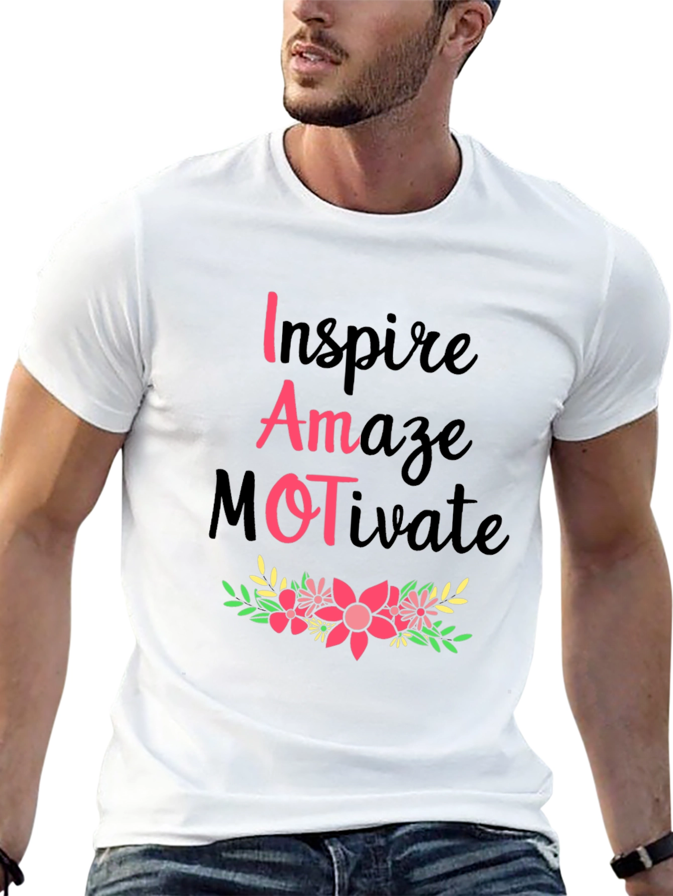 Inspire Amaze Motivate Floral Graphic Tee