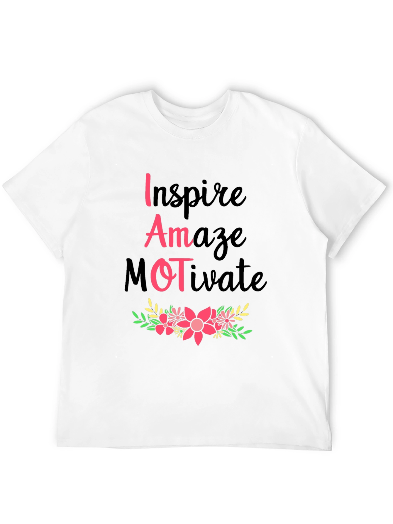 Inspire Amaze Motivate Floral Graphic Tee