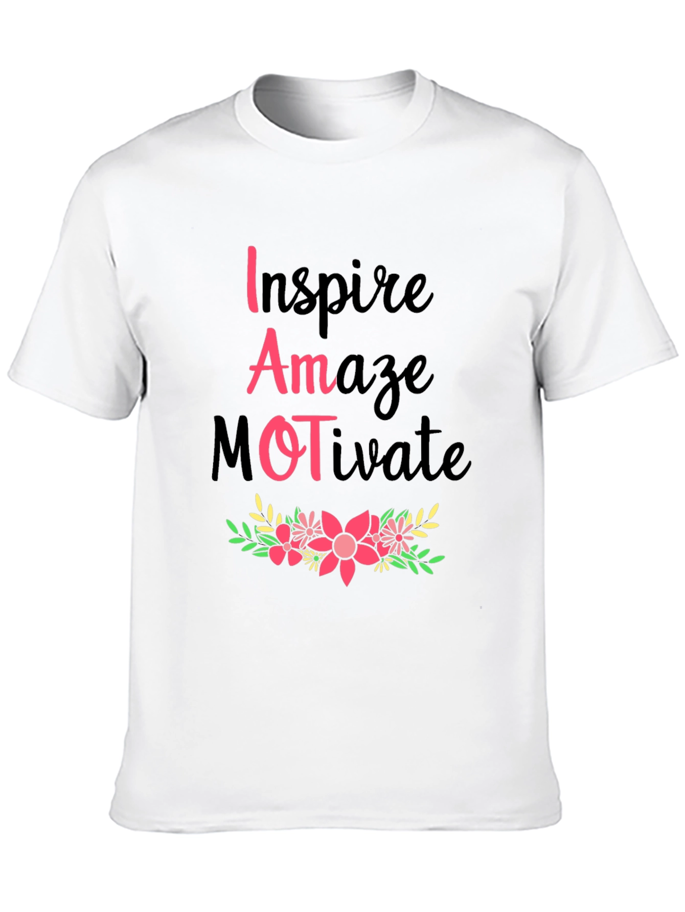 Inspire Amaze Motivate Floral Graphic Tee